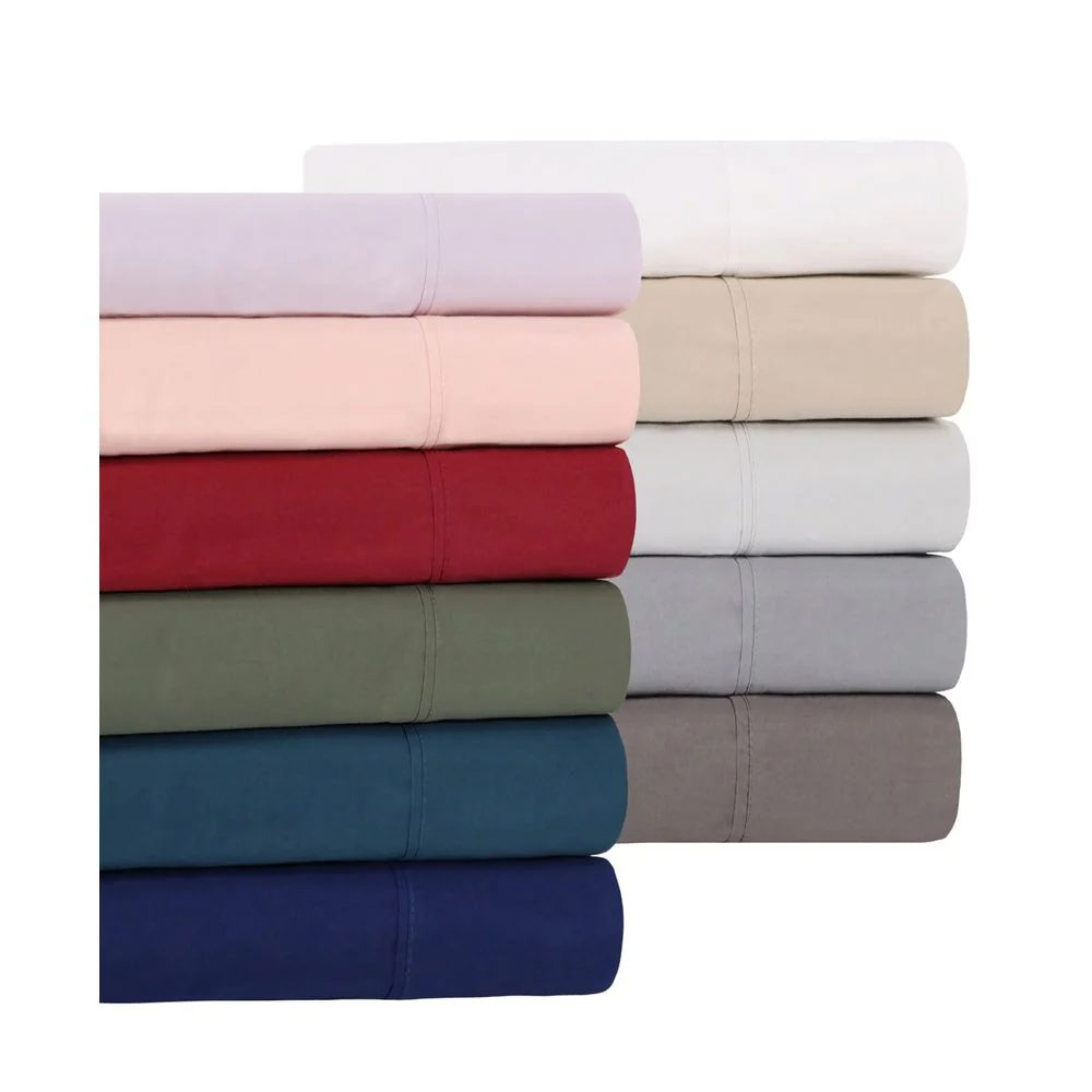 Superior Cotton Percale 300 Thread Count Lightweight Duvet Cover Set, Solid Lilac, Full/Queen - Image 3