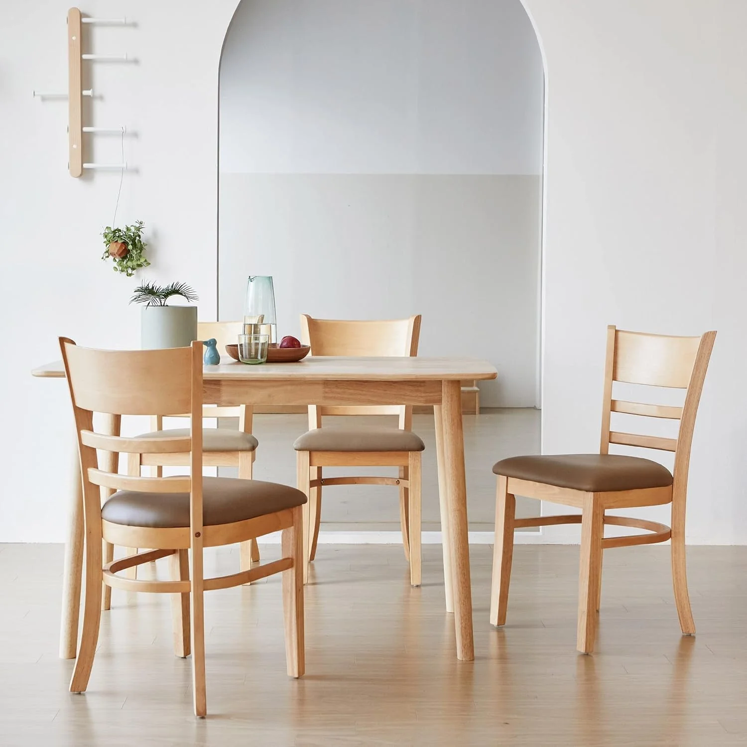 Susuzi 47in Solid Oak Dining Table, Mid-Century Modern Wood Kitchen Table, Natural Finish - Image 5