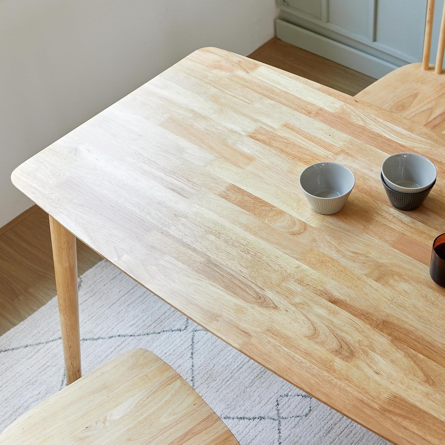 Susuzi 47in Solid Oak Dining Table, Mid-Century Modern Wood Kitchen Table, Natural Finish - Image 6
