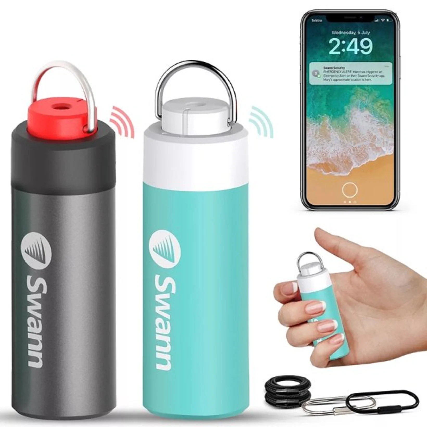 Swann SWIFI-MPRSB1T1-US ActiveResponse Smart Mobile Personal Safety Alarm 2-Pack - Image 2