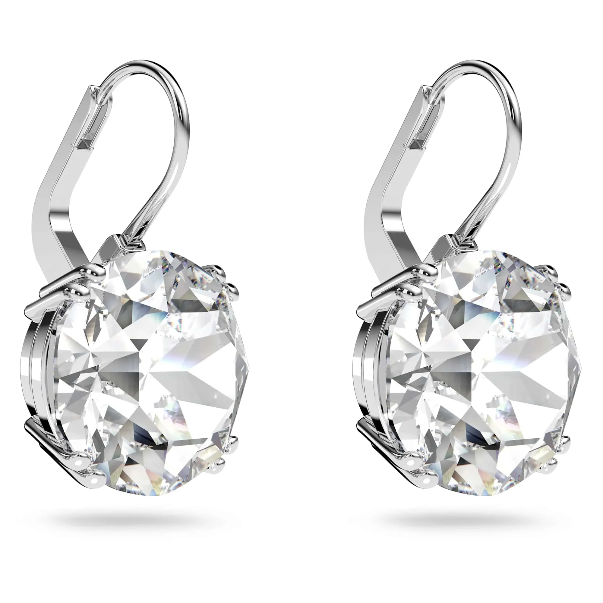 Swarovski Millenia White Earrings, Dazzling Round-Cut Crystals, Rhodium-Plated, Lightweight, Elegant Design, 5628351 - Image 4