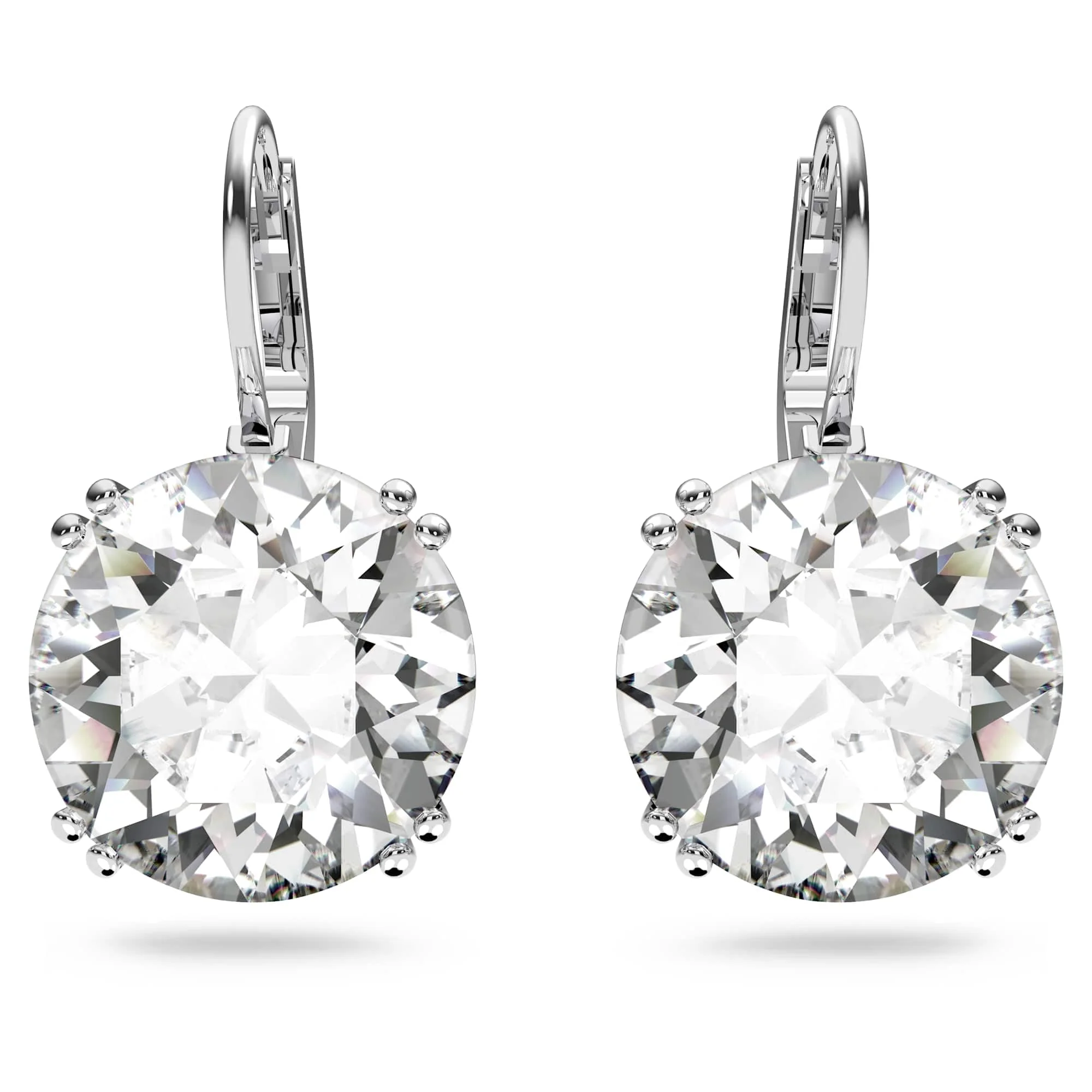 Swarovski Millenia White Earrings, Dazzling Round-Cut Crystals, Rhodium-Plated, Lightweight, Elegant Design, 5628351 - Image 5
