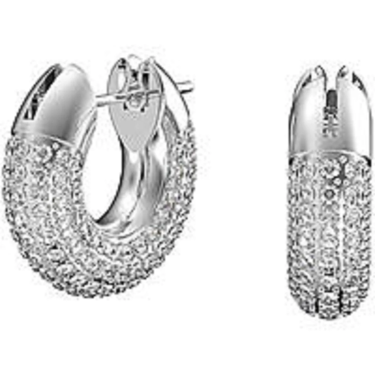 Swarovski Round Cut White Crystal Dextera Hoop Earrings