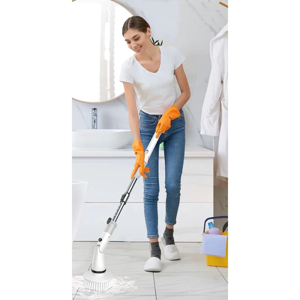 SZRSTH Cordless Cleaning Brush with 4 Heads, White - Image 2