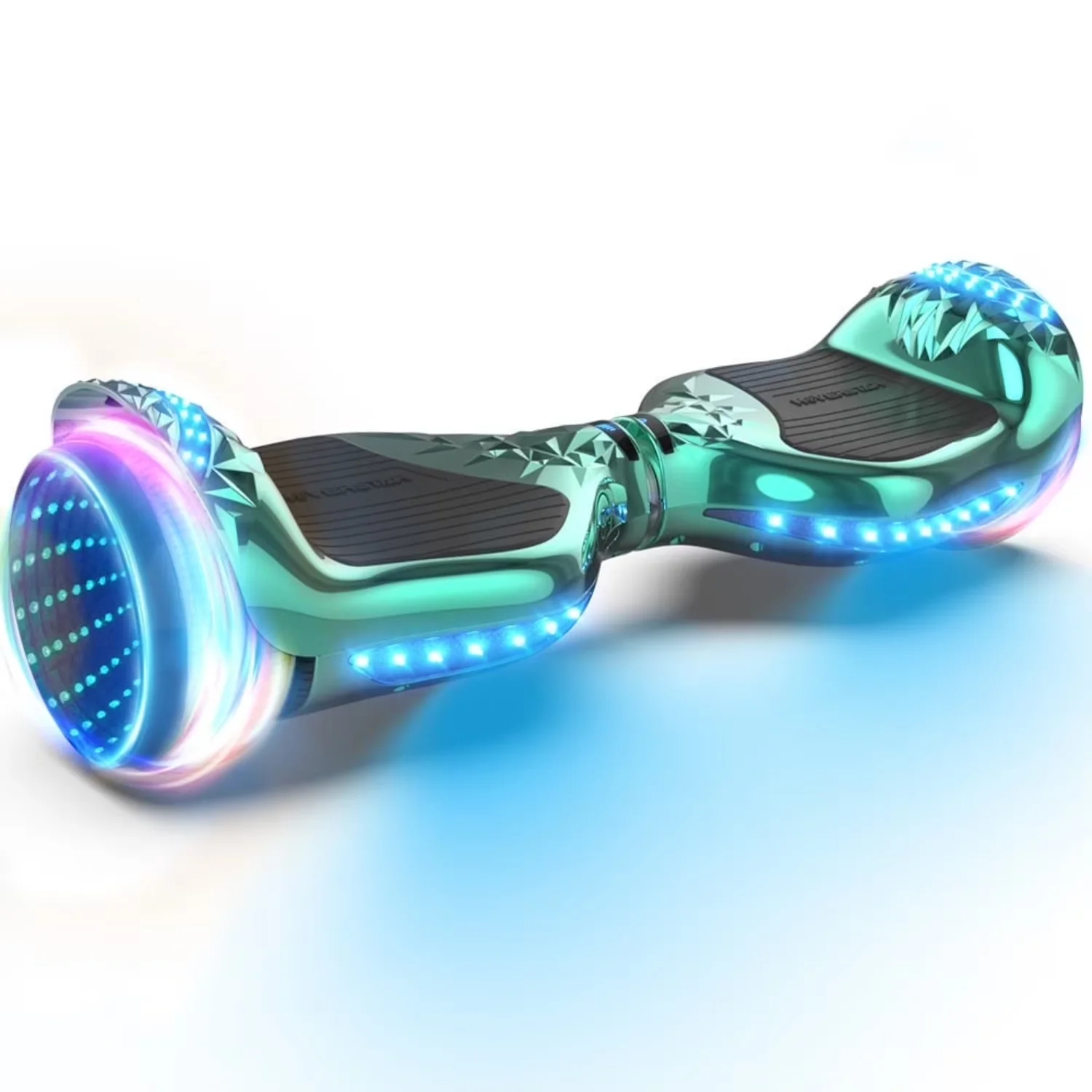 TCDJTC LBW12A Hoverboard for Kids with 9 mph Max Speed, Electric Scooters with LED Lights & Bluetooth Speakers, Green
