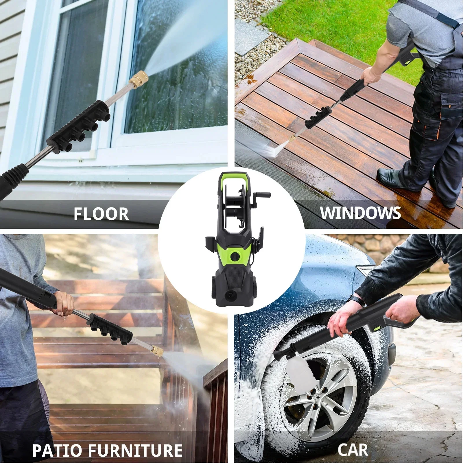 Tebru 2.4 GPM Power Washer Machine with Hose Reel, 32FT Hose - Image 3