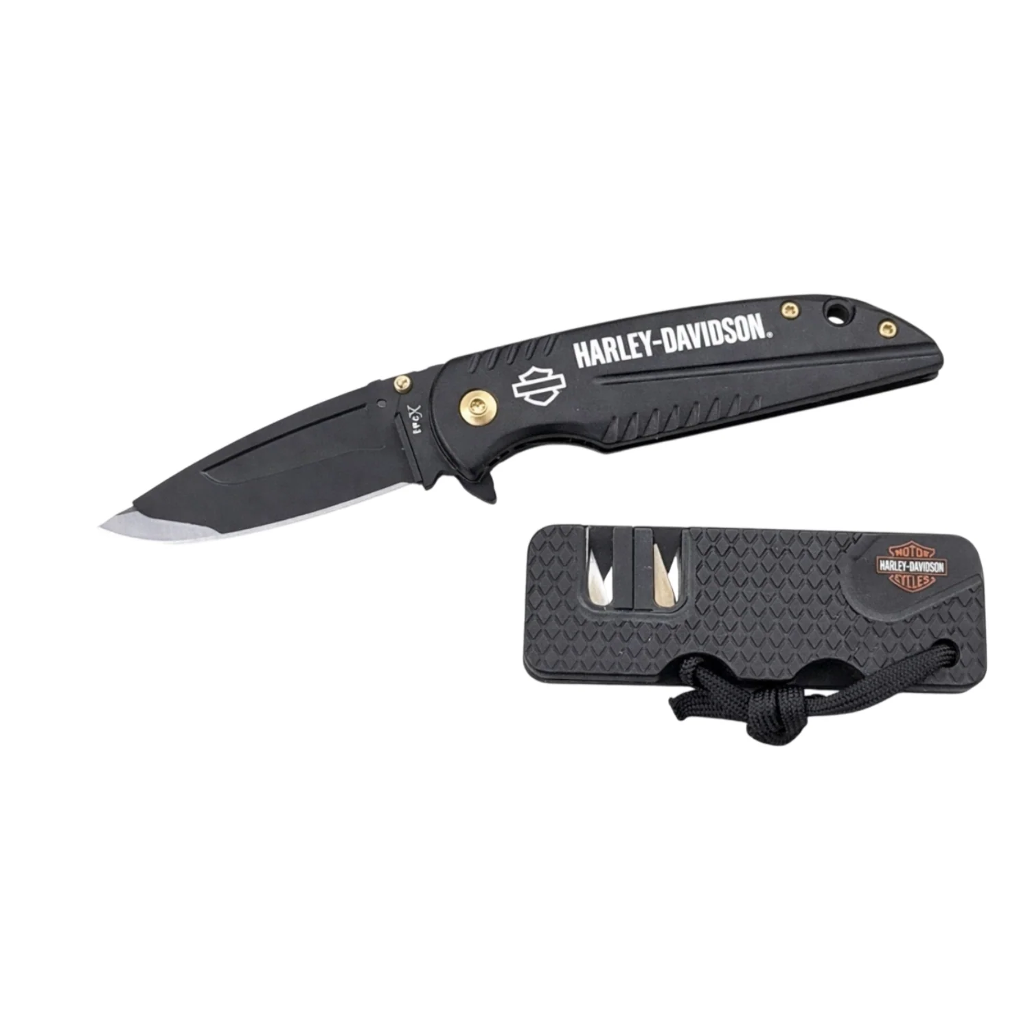 Tec X Harley Davidson Tin Knife & Sharpener Collectible Tin Gift Set