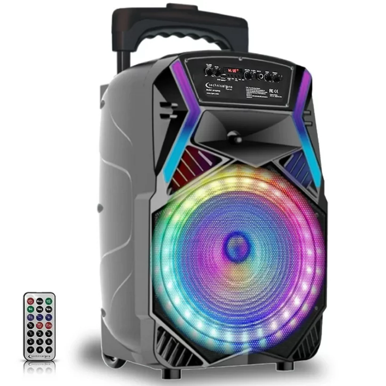 Technical Pro RAINB15 3000w 15" Bluetooth Battery LED DJ Party Speaker + Remote - Image 2