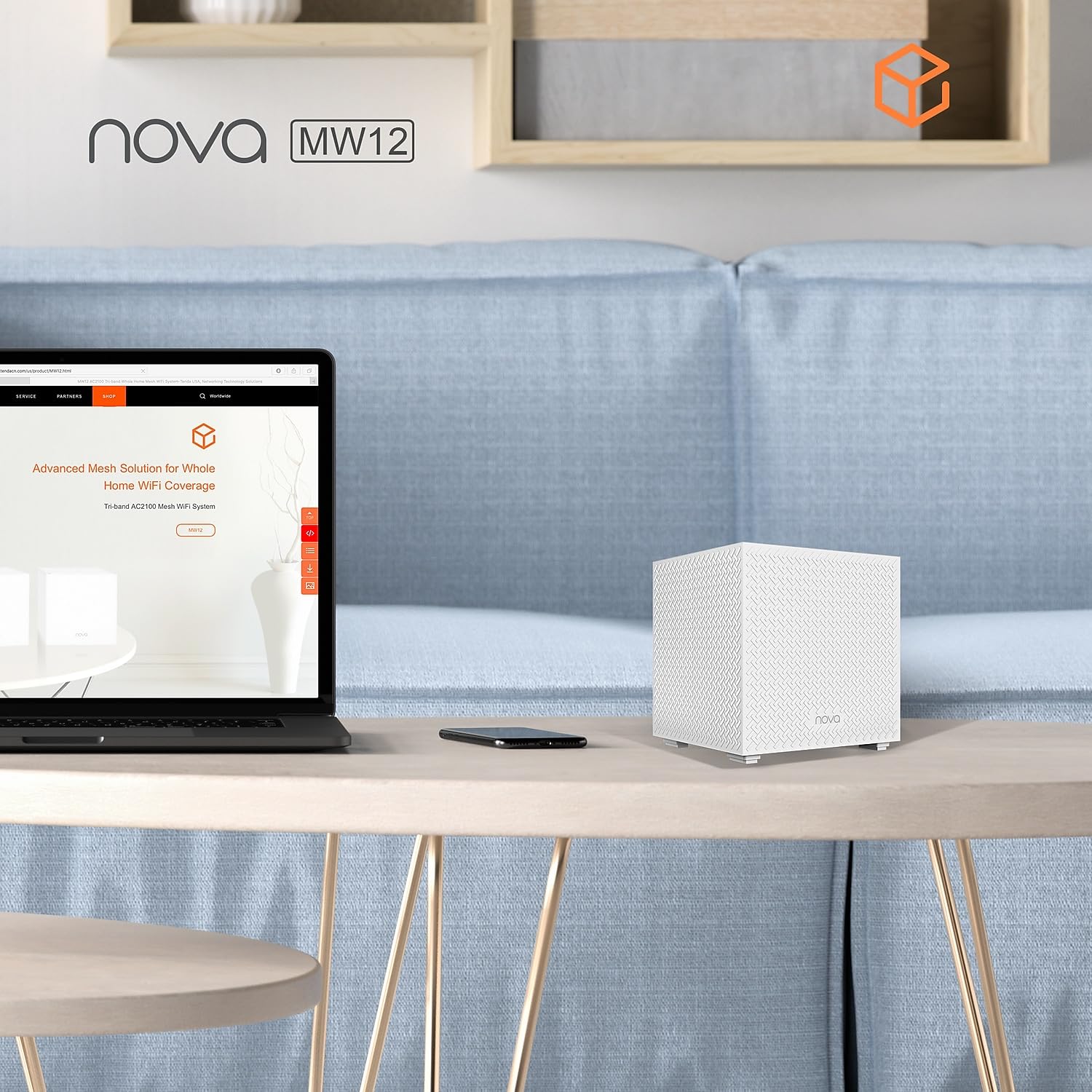 Tenda Nova MW12 Tri-Band AC2100 Whole Home Mesh Wi-Fi System, White, 3-Pack - Image 2