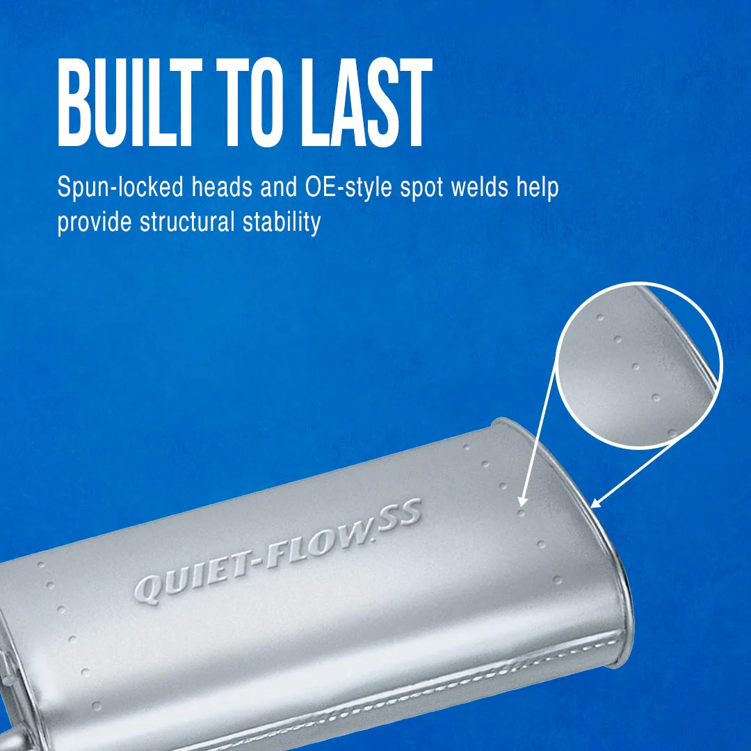 Tenneco Walker Quiet-Flow SS Exhaust Muffler, Direct-Fit, 2.5 Inlet/Outlet, Stainless Steel, for Chevrolet Colorado and GMC Canyon 2004-2019 - Image 4