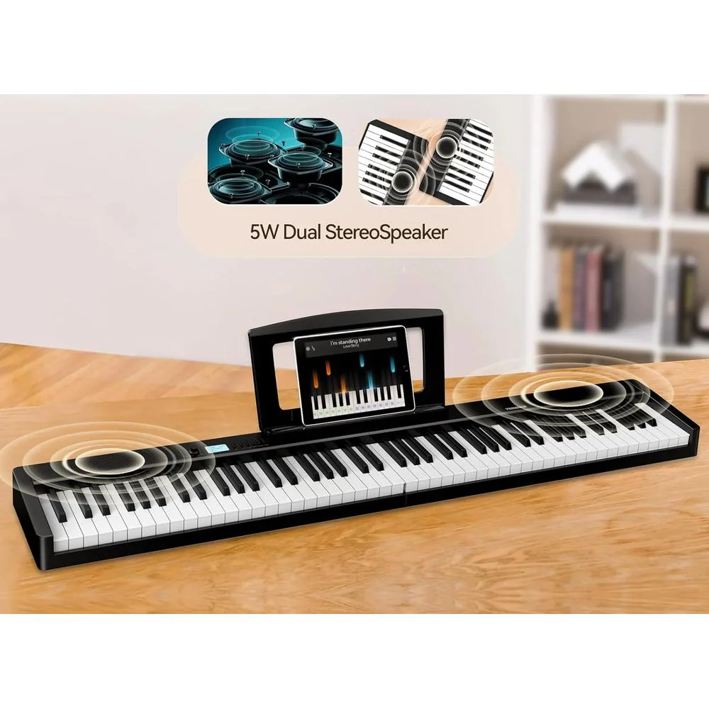 Terence 88-Key Folding Digital Piano Keyboard 2X5W Speakers - Image 2