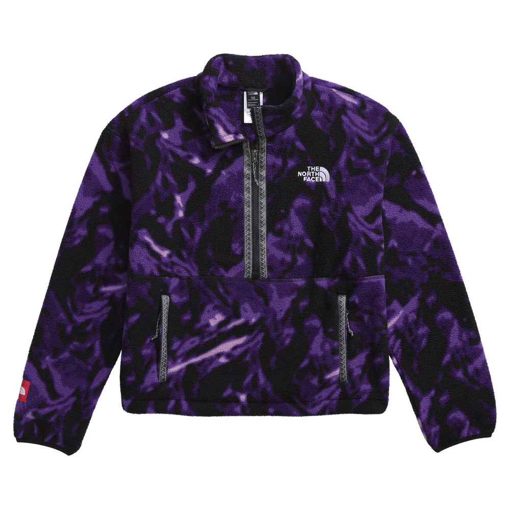 The North Face Fleeski Quarter-Zip Pullover for Ladies - Peak Purple 3D Summit Mesh Print - L