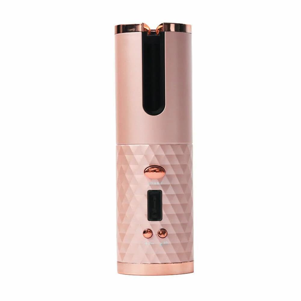 The Perfect Part AB78_AUTO_CURL_PK Auto Rotating Curling Iron, Cordless, Ceramic Heater, LCD Display, Portable, Pink - Image 2