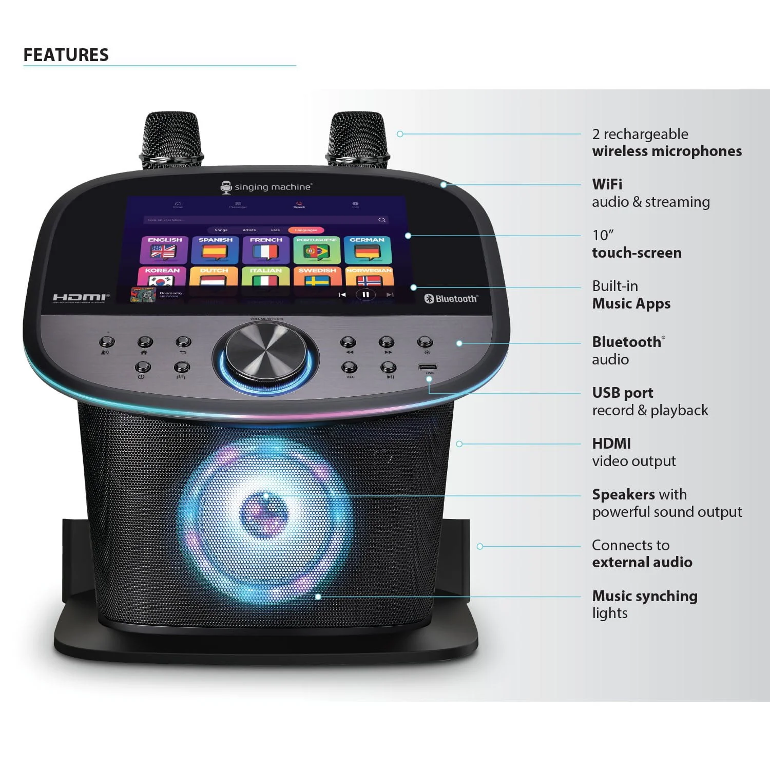 The Singing Machine Pulse Karaoke-Premium Wi-Fi Karaoke System - Image 3