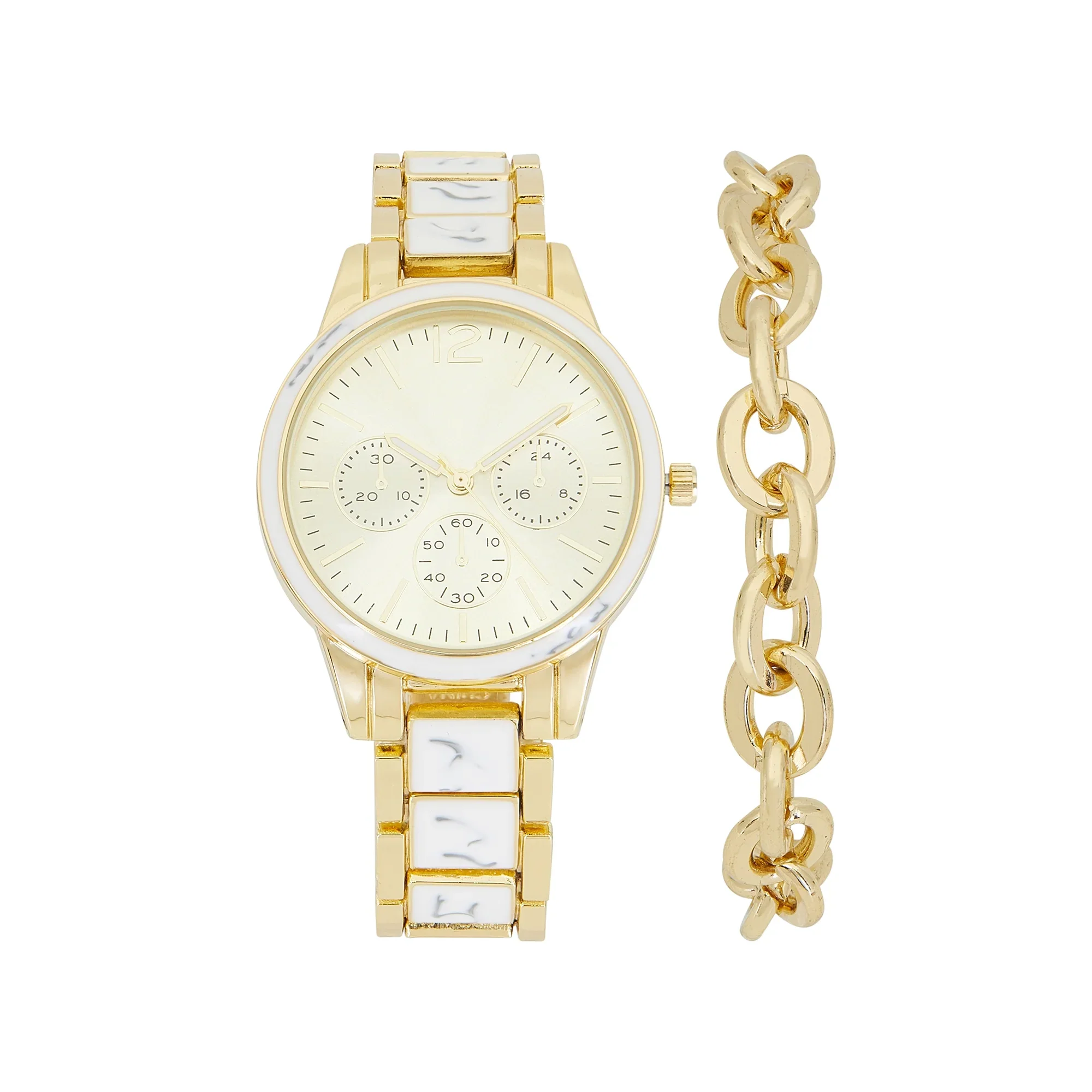 Time and Tru A0680G Ladies Adult Two-Tone Analogue Watch with Matching Bracelet