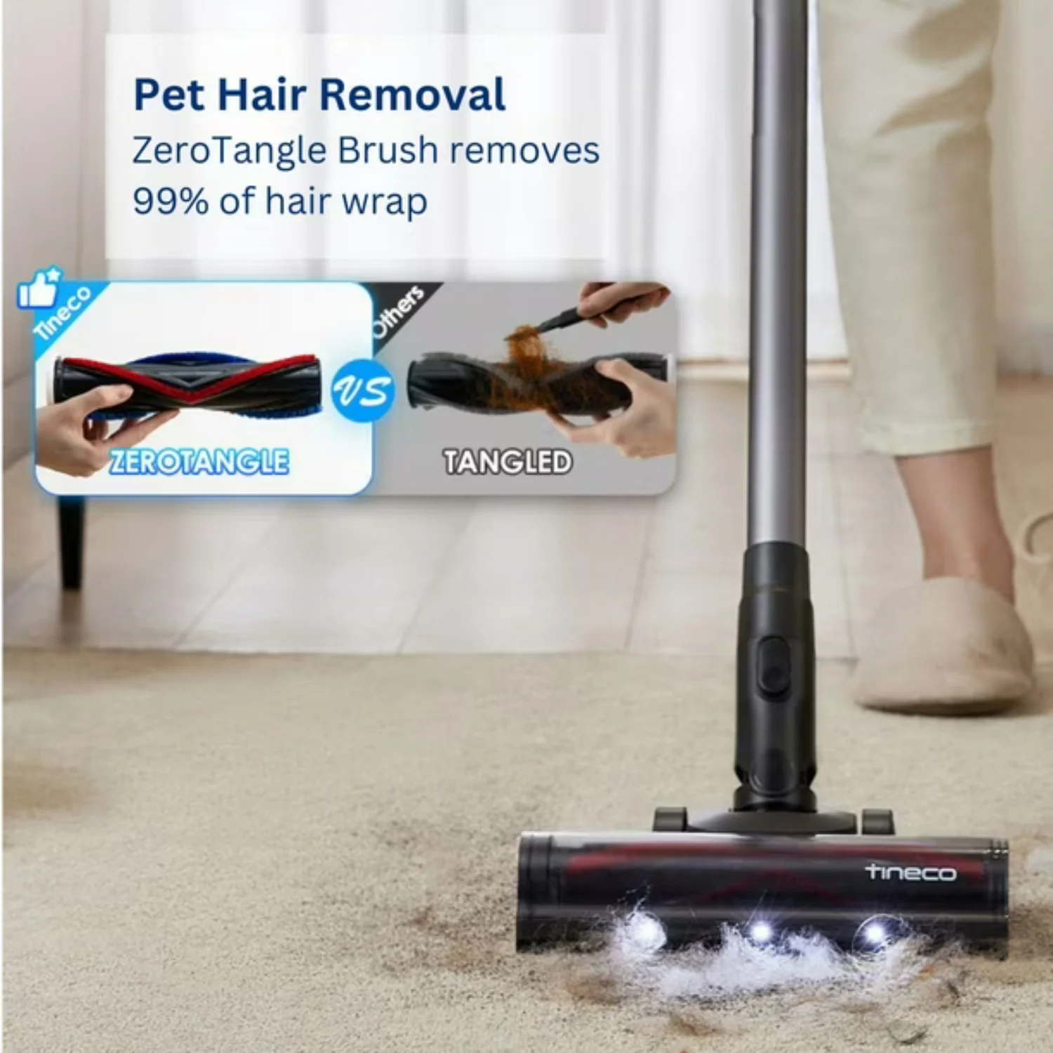 Tineco VS1D0100US GO Pet Cordless Stick Vacuum with ZeroTangle Brush Technology, Teal - Image 3