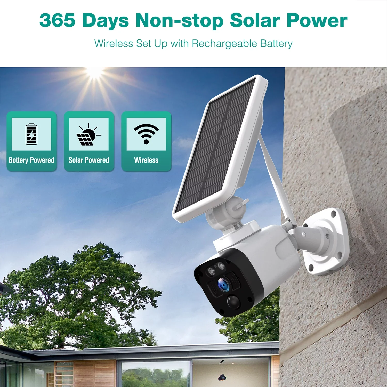 Toguard SC02CXXUS 4MP Solar Wireless Security Camera System, 4 4MP Solar Camera & 1 Base Station - Image 2