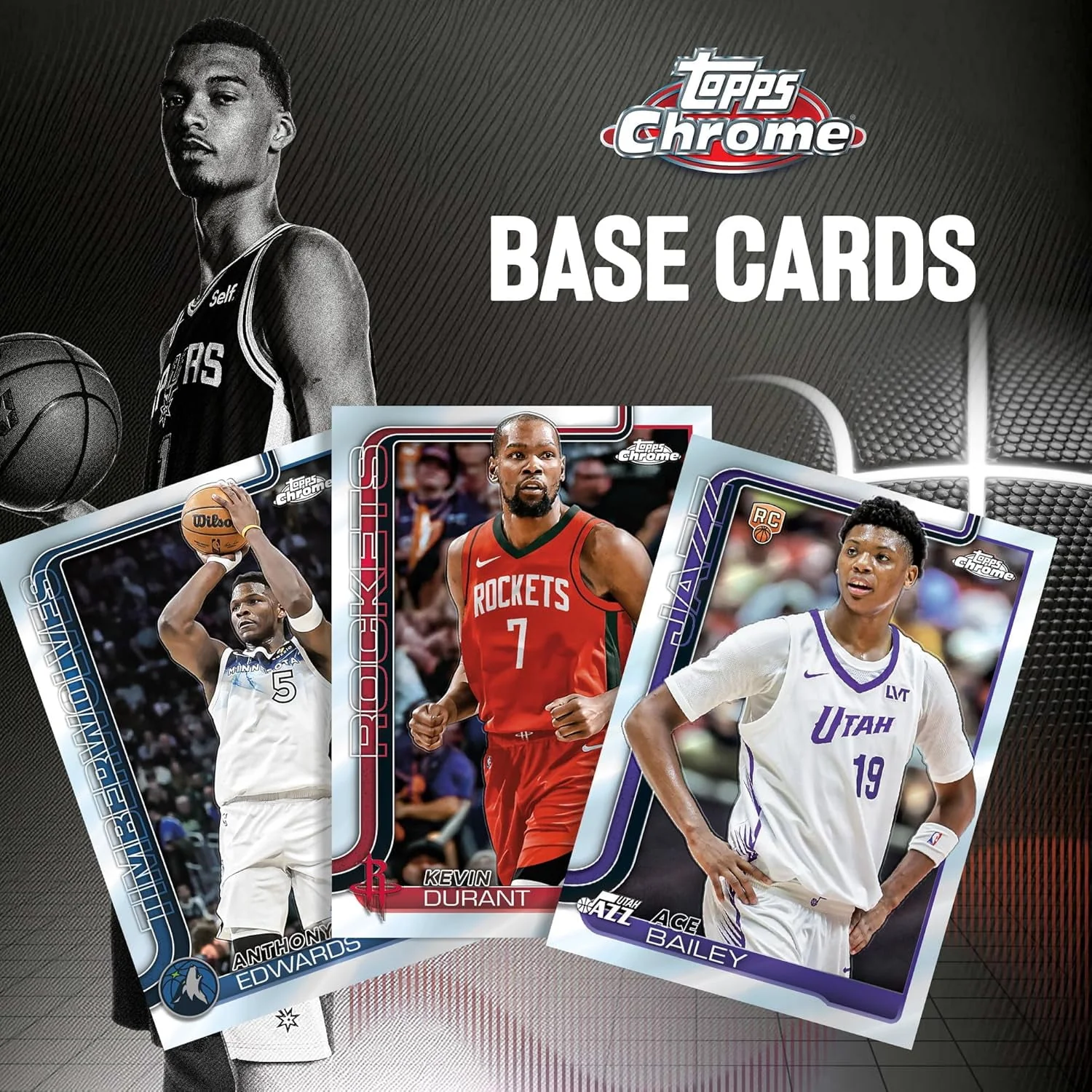 Topps 2025-26 Chrome Basketball Trading Cards Value Box, 7 Packs, 28 Cards, Rookie and Star Inserts, Autograph and Gold NBA Logoman Relics - Image 4