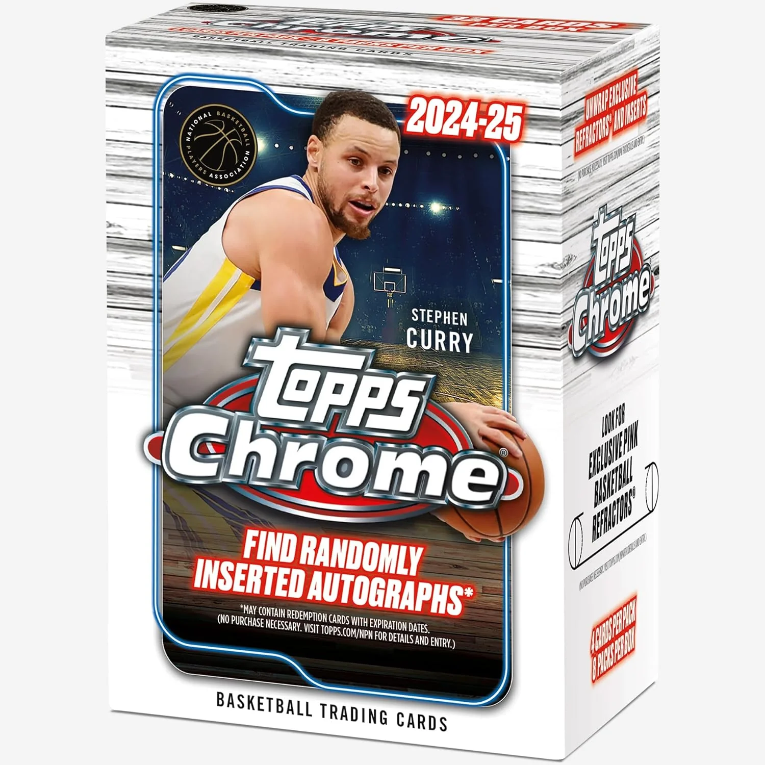 Topps 25 TP BK CHROME VB 2025 Chrome Basketball Trading Card Box, 8 Packs with 4 Cards Each, 200-Card Base Set - Image 2