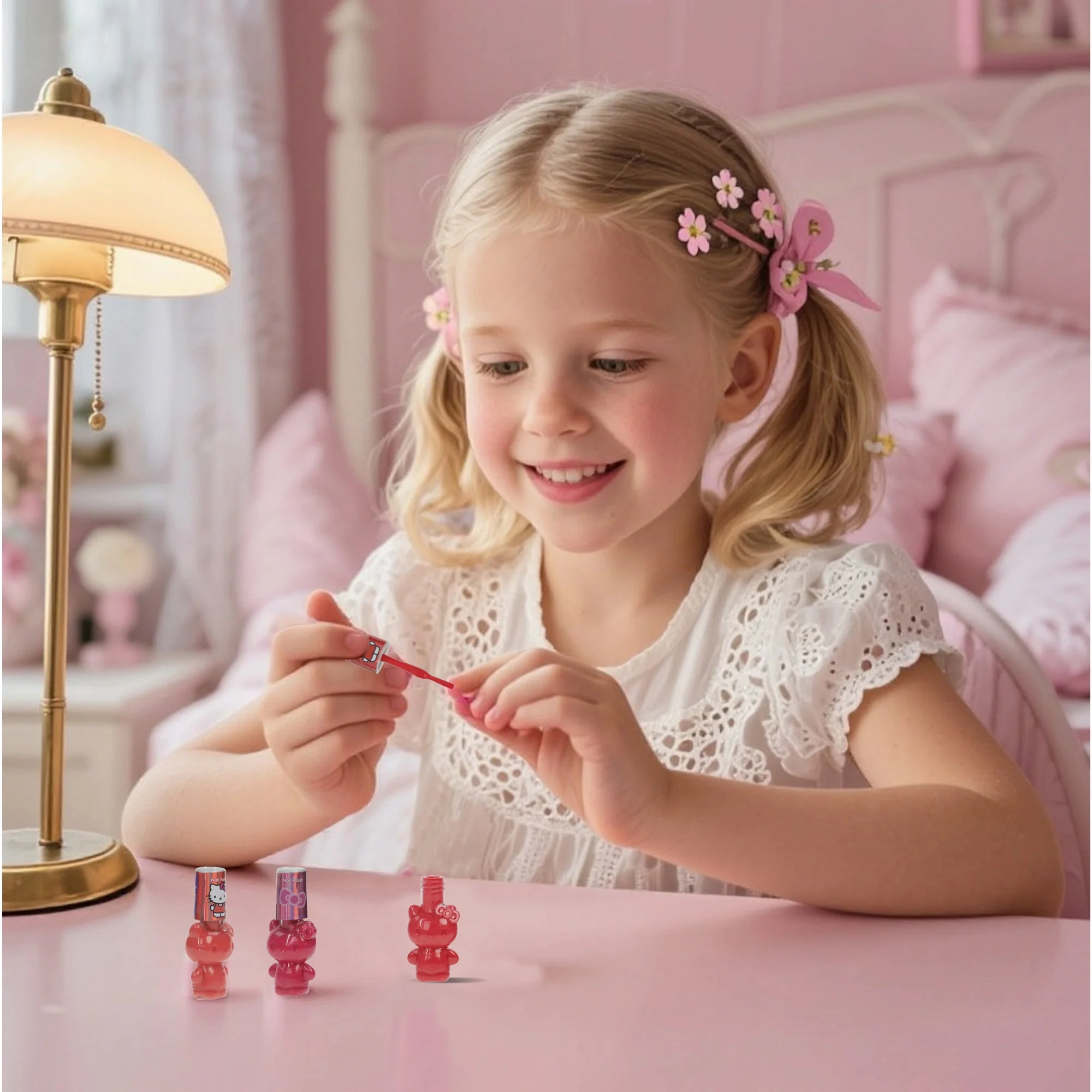 Townley Inc. Hello Kitty 18 Pc Nail Polish Set, Water-Based, Non-Toxic, Peelable, Quick-Drying, Assorted Colors - Image 6