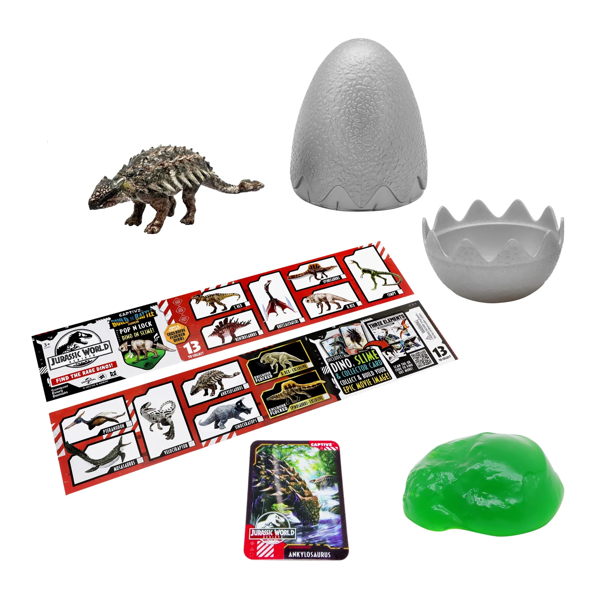 Toymonster Jurassic World Rebirth Captivz Surprise Slime Egg Collectible Dinosaur Figure with Pop N Lock Action Multicoloured T01741 - Image 5