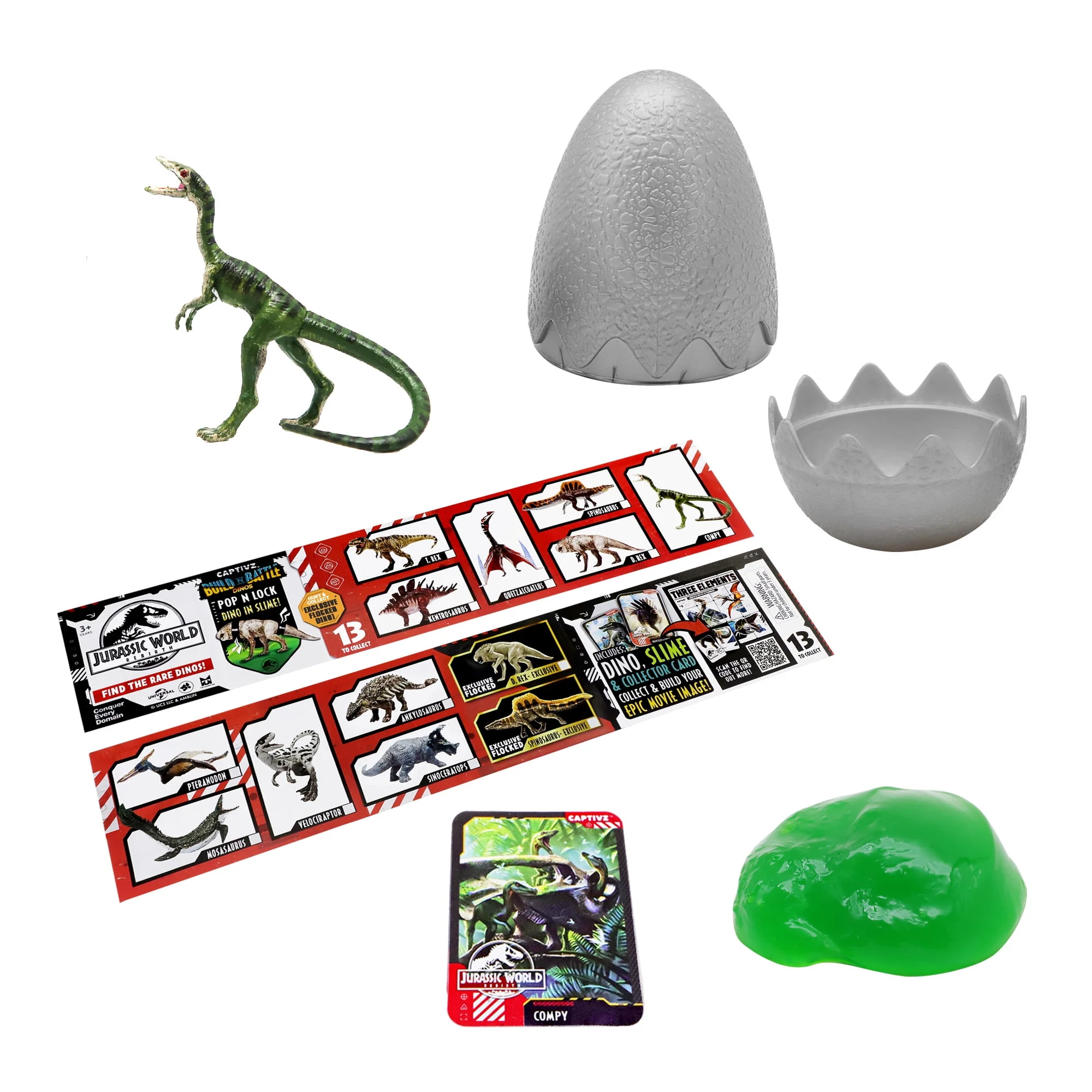 Toymonster Jurassic World Rebirth Captivz Surprise Slime Egg Collectible Dinosaur Figure with Pop N Lock Action Multicoloured T01741 - Image 6