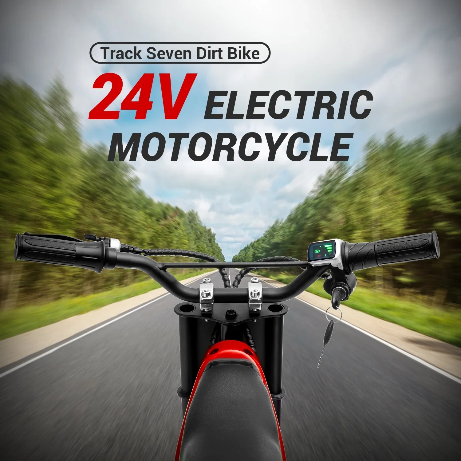 Track 7 TTWALMOTA9901-24V-RD 24V Electric Dirt Bike 250W Ride on Motorcycle with Twist Grip Throttle - Image 6