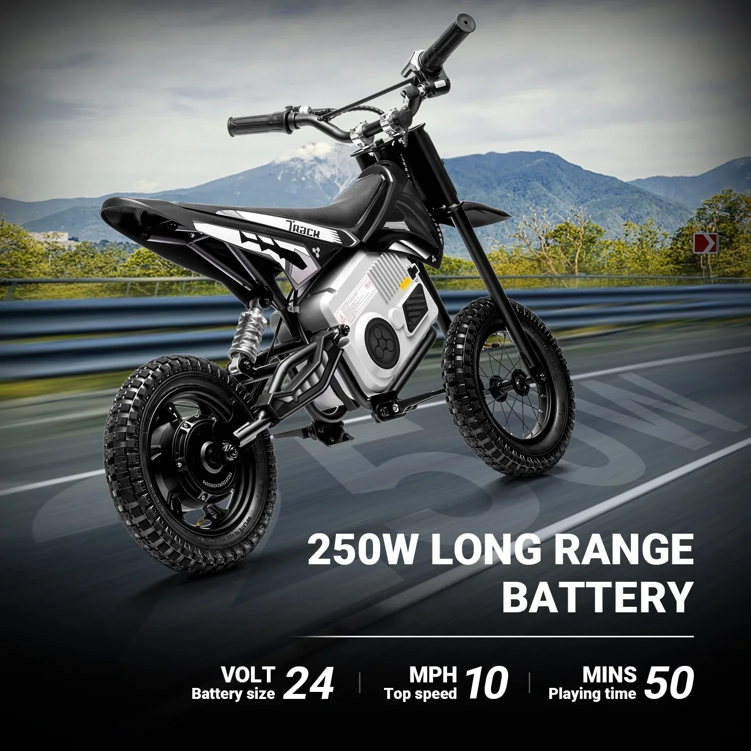 Track 7 TTWALMOTA9901-24V-HS 24V Electric Dirt Bike, Black - Image 3