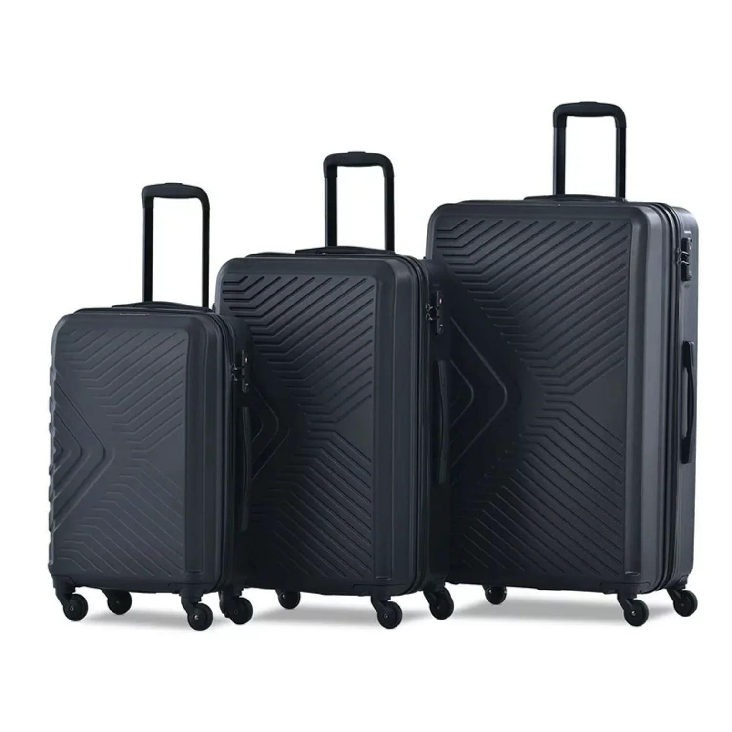 Travelhouse TH1065BK 3 Piece Luggage Set Hardshell Lightweight Suitcase with TSA Lock Spinner Wheels 20in24in28in Black - Image 2