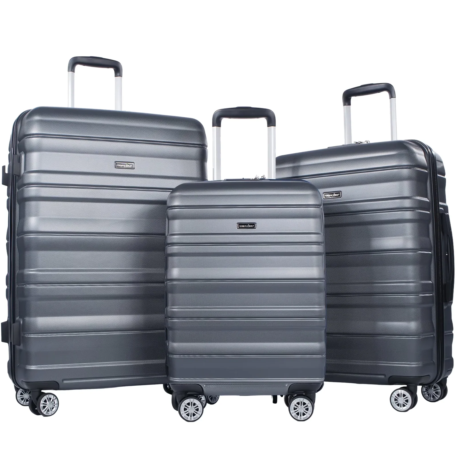 Tripcomp Hardshell Luggage Set 3-Piece Set(21/25/29) Lightweight Suitcase 4-Wheeled Travel Case(Grey