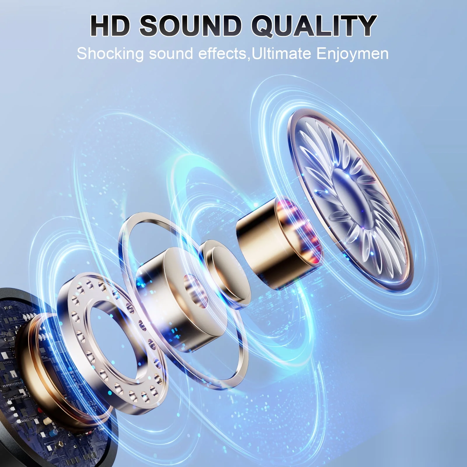 Tukio Bluetooth Speaker, IPX7 Waterproof, Bluetooth 5.4, 360 HD Stereo Sound, LED Light Show, Digital Display, Suction Cup, USB-C Charging - Image 7