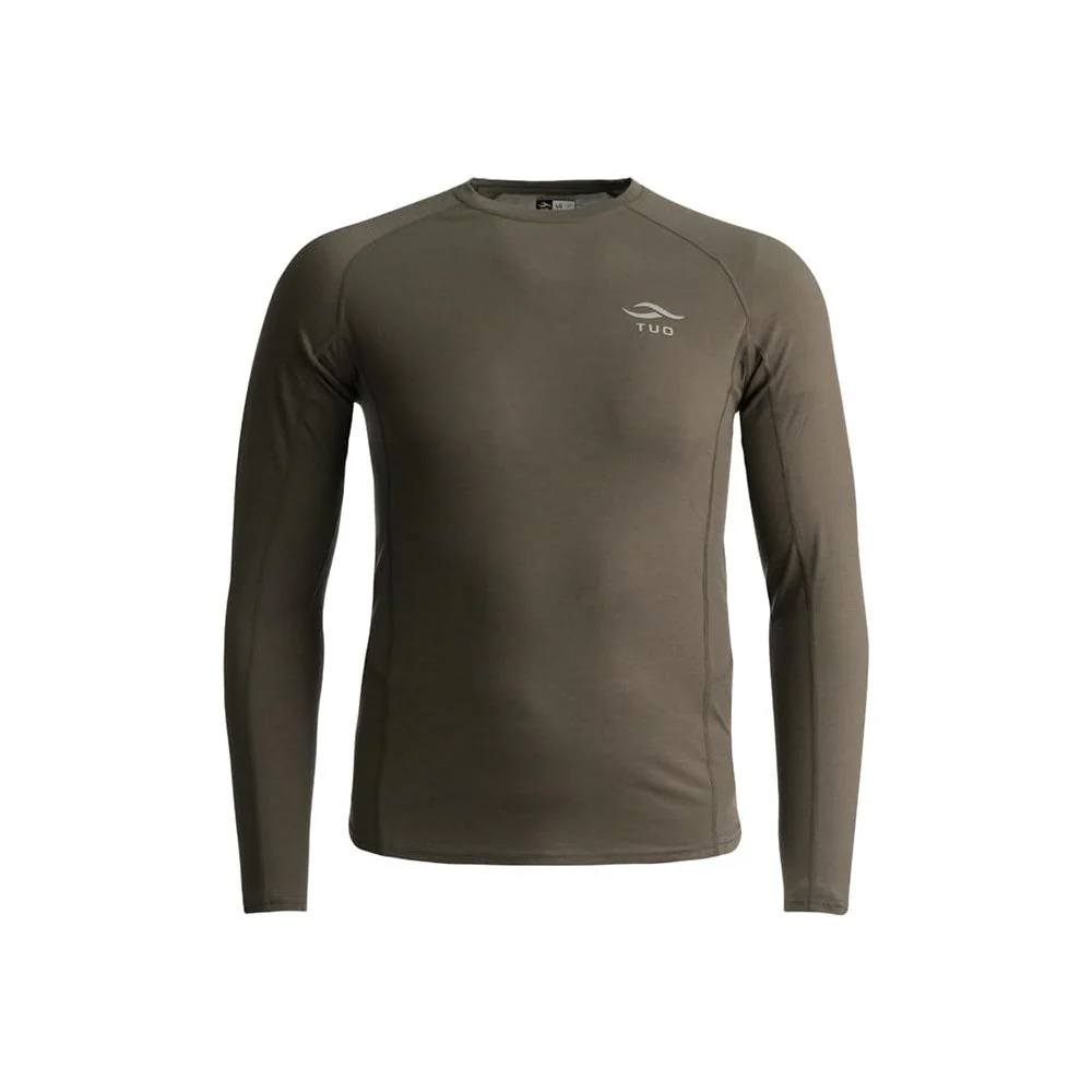 TUO Gear Kinetic Merino 150 Base Layer Long Sleeve Crew Shirt, Deadfall Brown, Large, Moisture-Wicking, Odor Resistant, Durable Comfort, 9010113 - Image 3