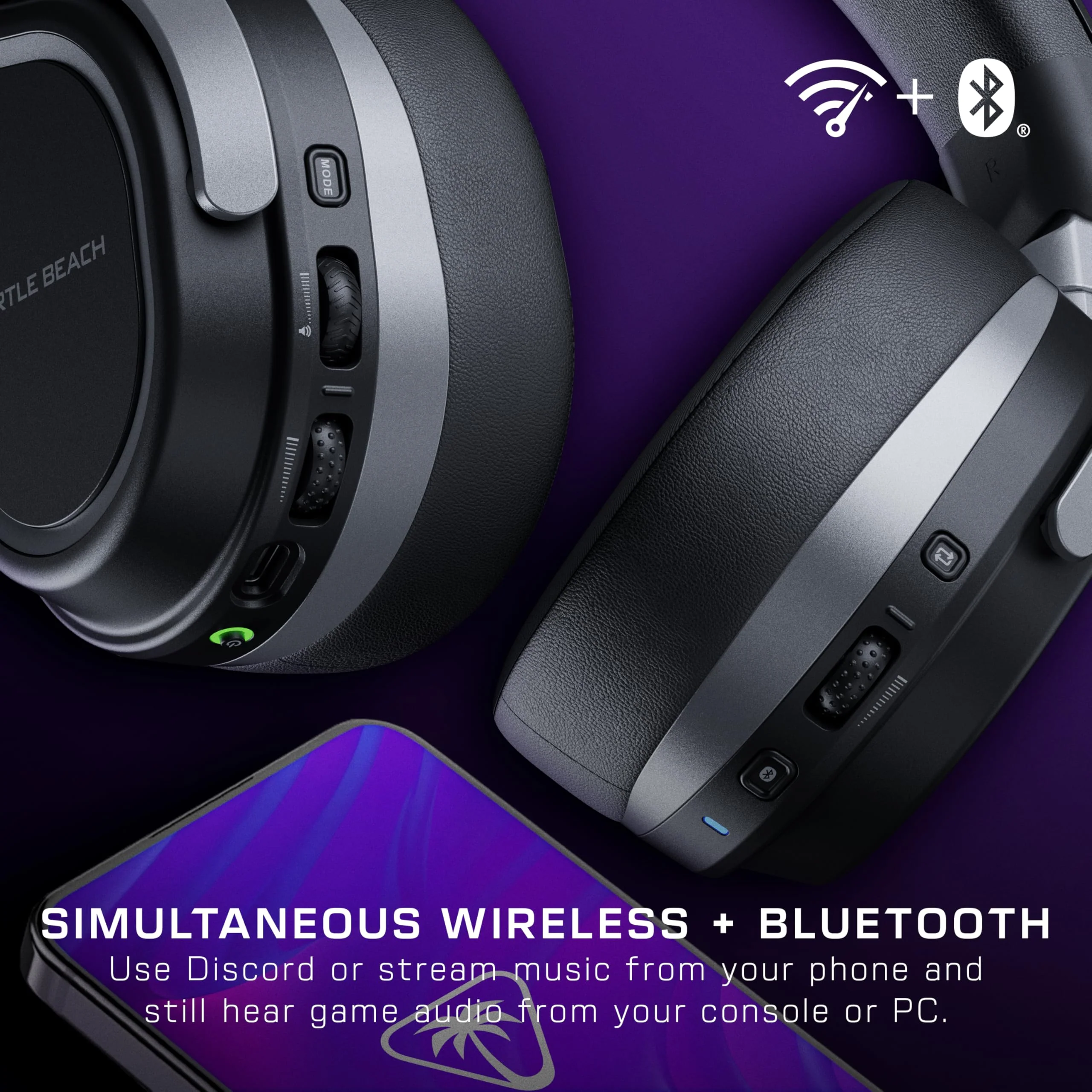 Turtle Beach Stealth 700 Gen 3 Wireless Multiplatform Gaming Headset, 60mm Eclipse Dual Drivers, Flip-to-Mute Microphone, Bluetooth 5.2, 80-Hour Battery, Black - Image 2