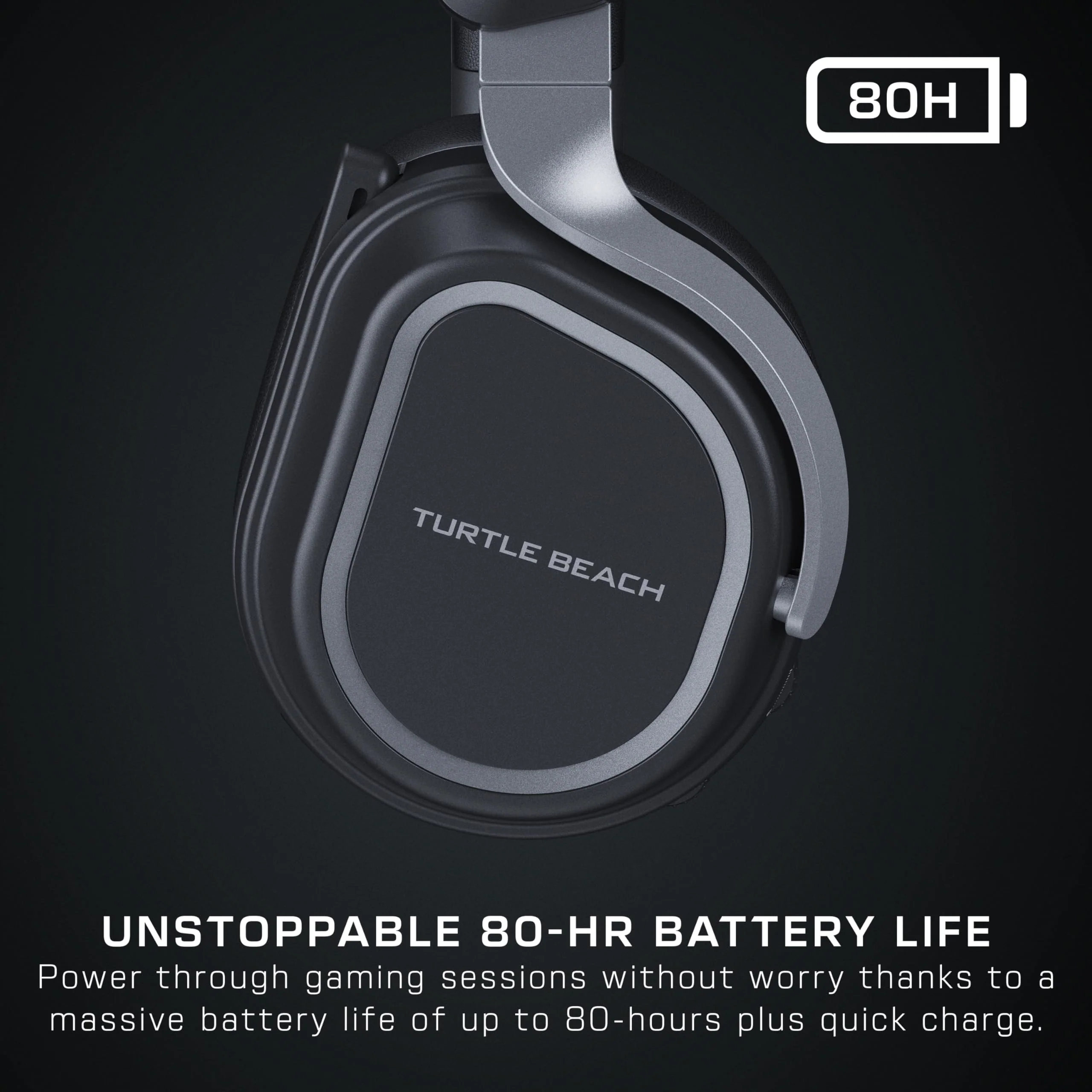 Turtle Beach Stealth 700 Gen 3 Wireless Multiplatform Gaming Headset, 60mm Eclipse Dual Drivers, Flip-to-Mute Microphone, Bluetooth 5.2, 80-Hour Battery, Black - Image 4