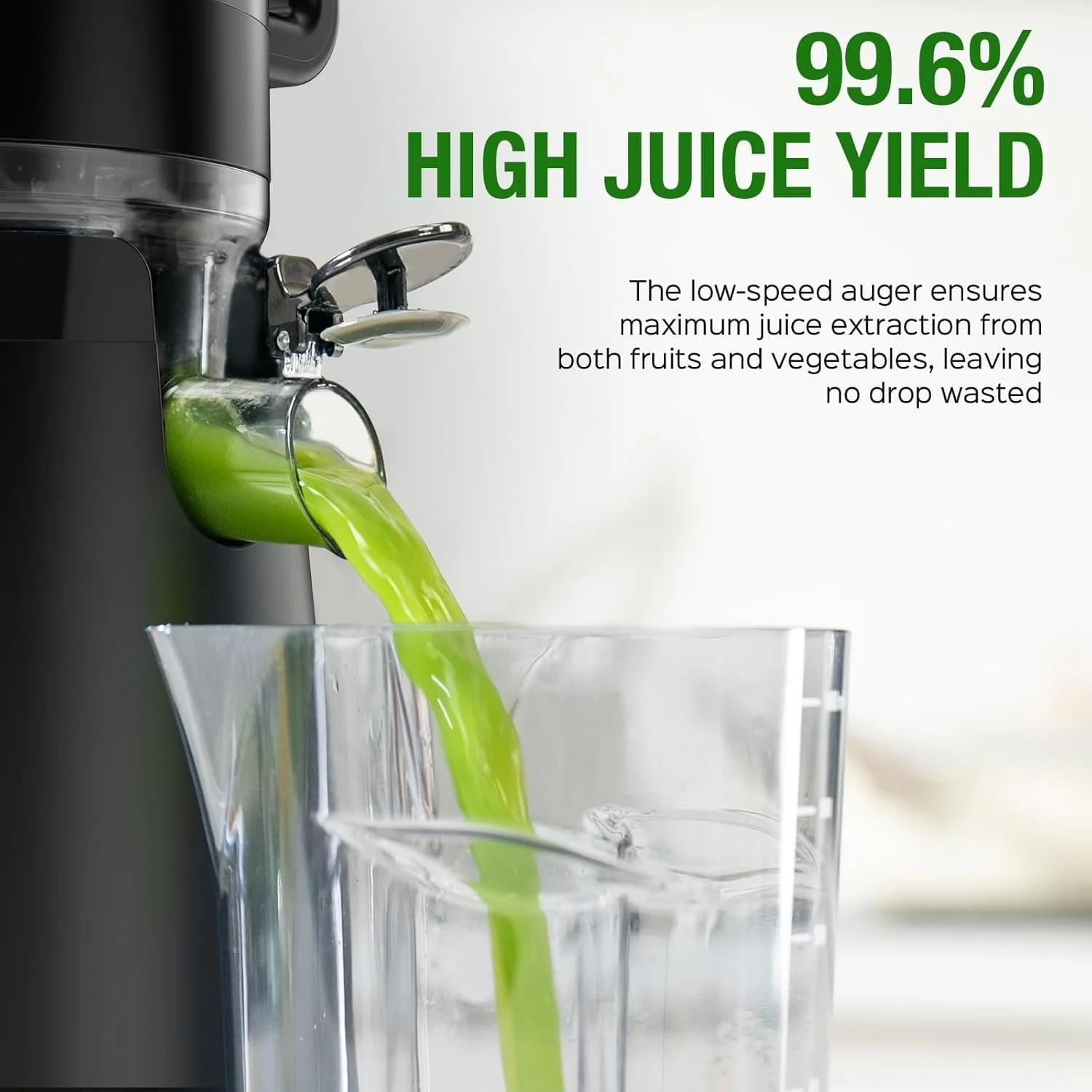 TUUMIIST TM-580SJ Cold Press Juicer, Slow Squeeze Technology, 5.3-Inch Extra-Large Feed Chute, 300W Motor, BPA-Free, Black - Image 5