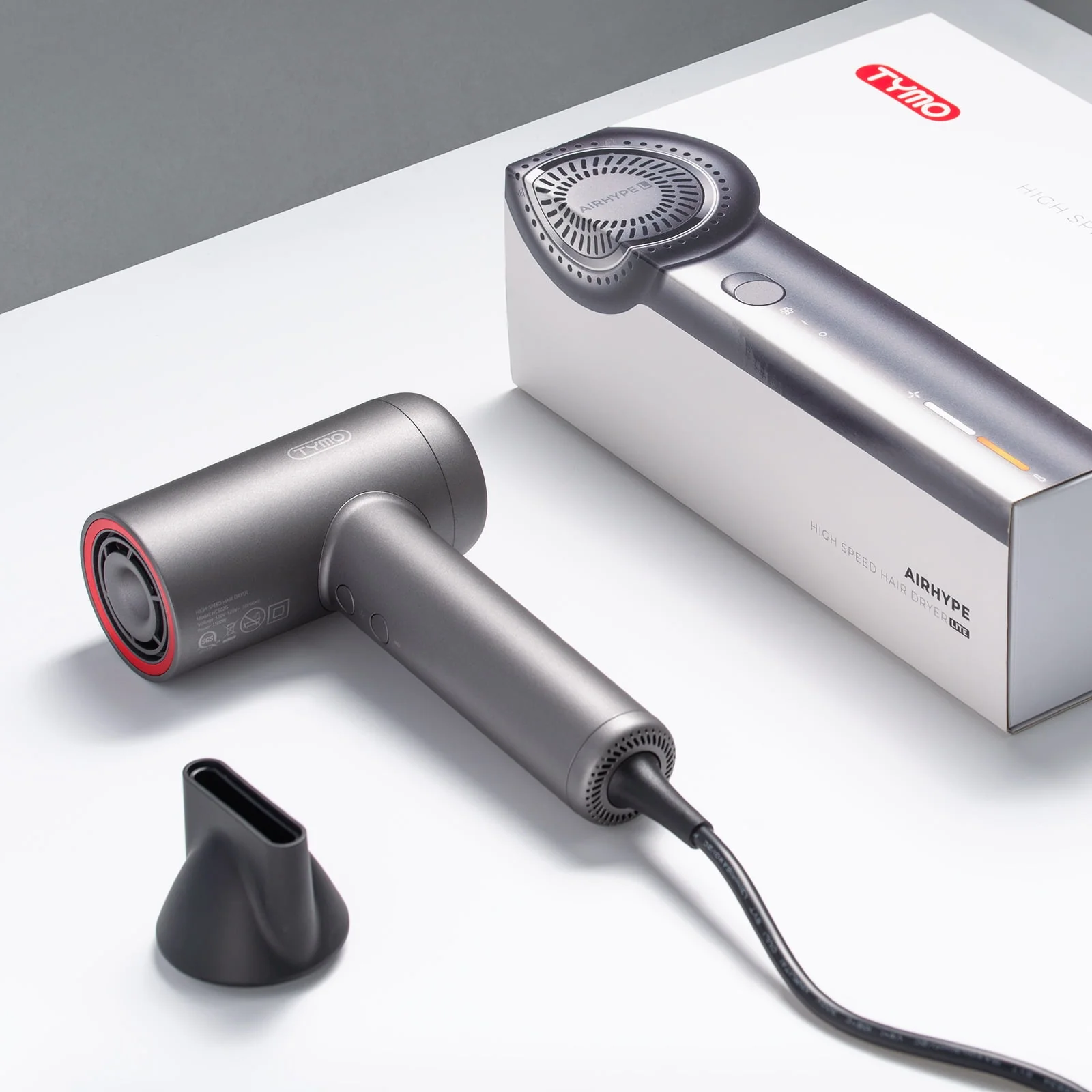 TYMO HC602GM Ionic Hair Dryer, Professional 1500W High Speed, Lightweight Blow Dryer with Low Noise, 4 Temperature Settings, 3 Speeds, Silver - Image 2
