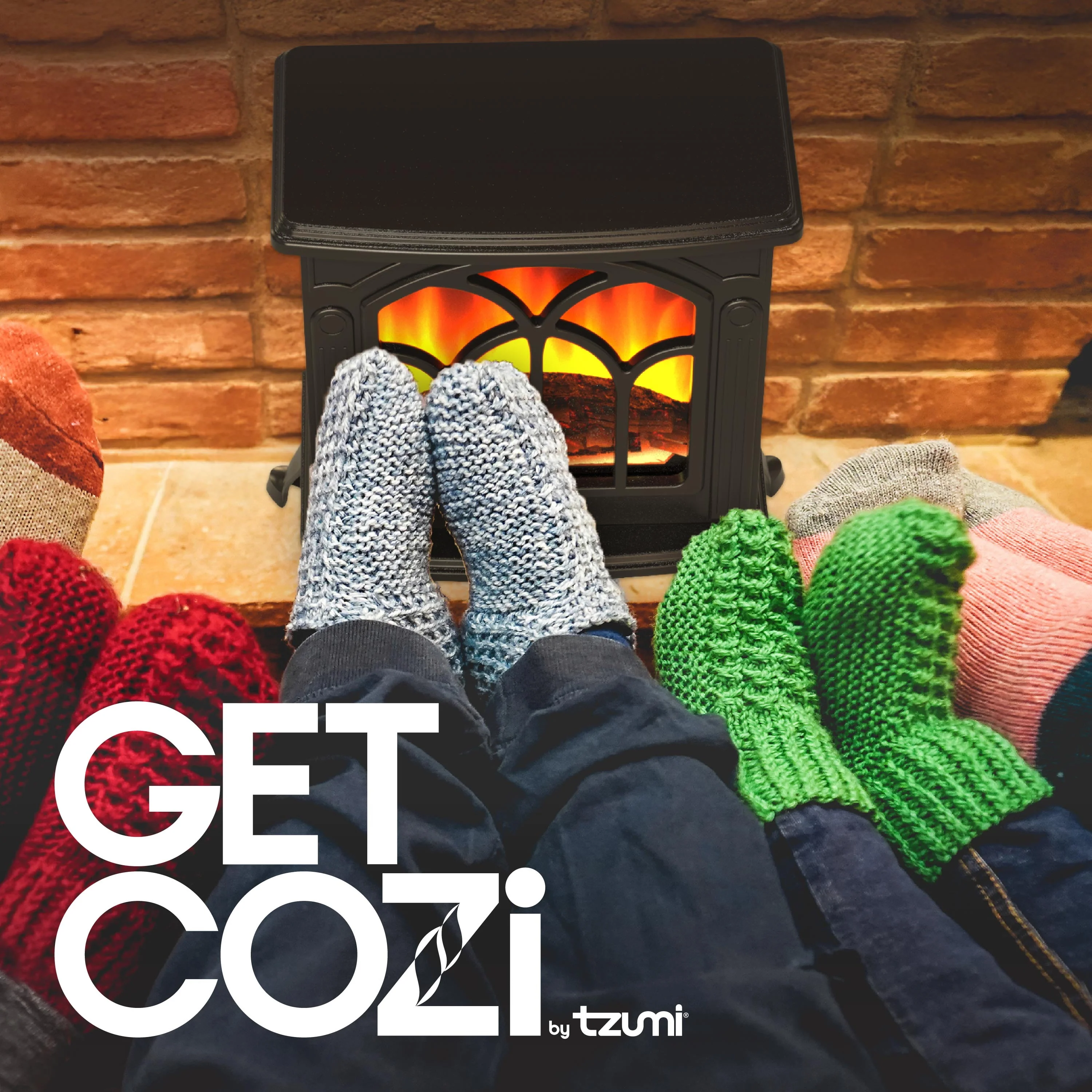 Tzumi 30387 Cozi Portable Stove Heater, Electric Heater with Life-Like 3-D Flame Effect, Dual Heat Levels, Fan-Powered Air Circulation, Black, 18 Inch - Image 5
