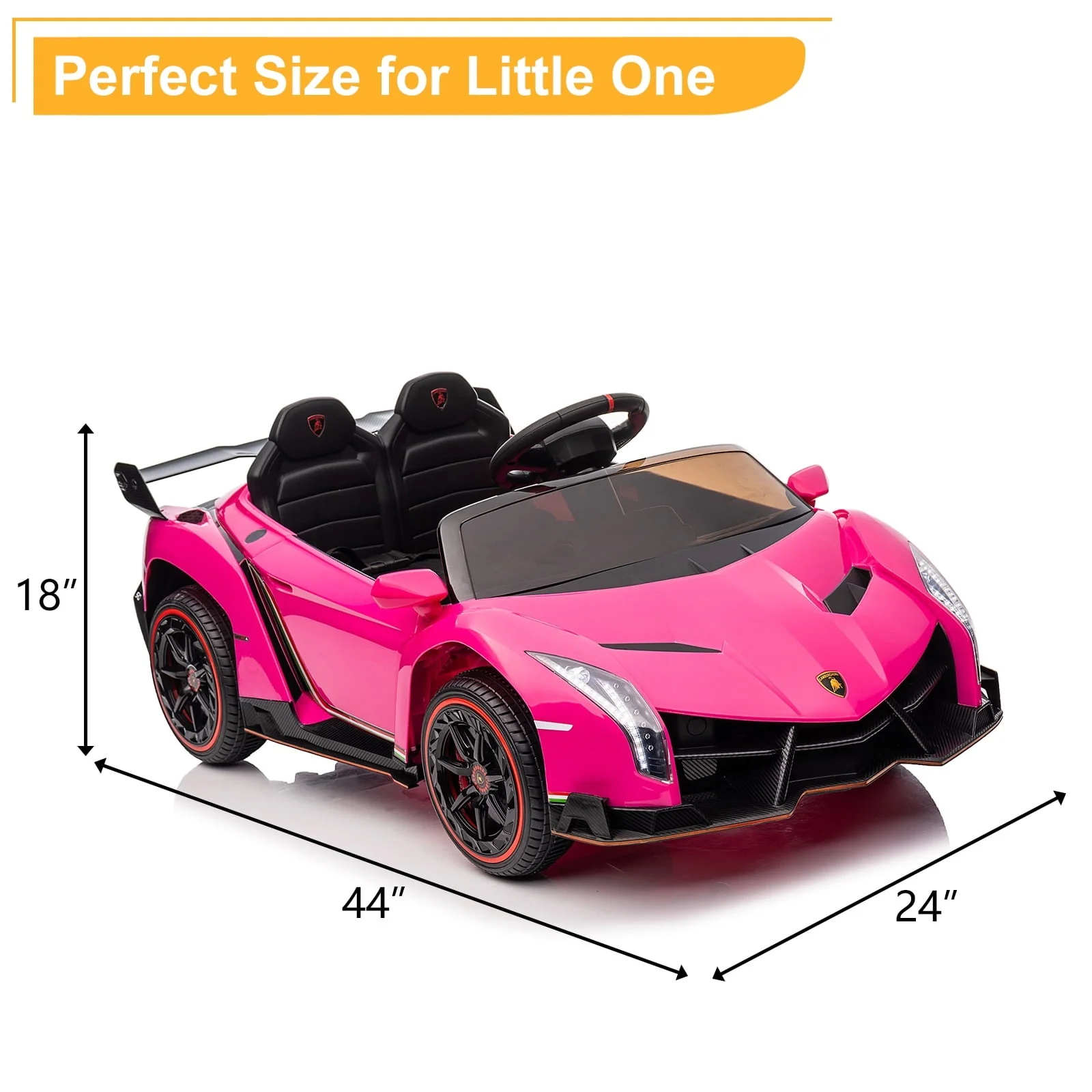 UBesGoo XMX615B 12V Licensed Lamborghini Electric Ride on Cars for Kids Children, Pink - Image 2