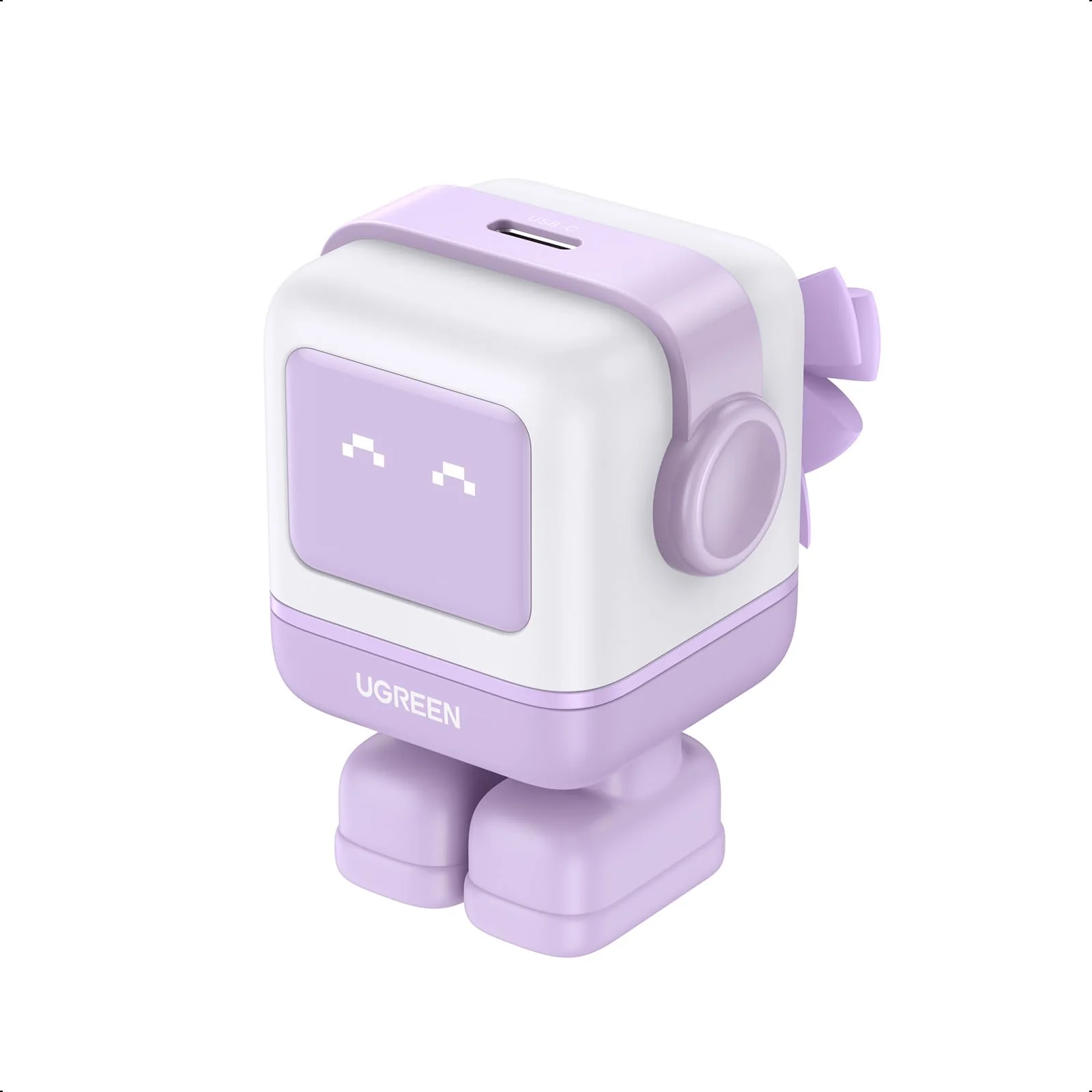 Ugreen Nexode RG 30W USB-C GaN Charger, Robot Design, Compact Foldable Plug, Kawaii Purple