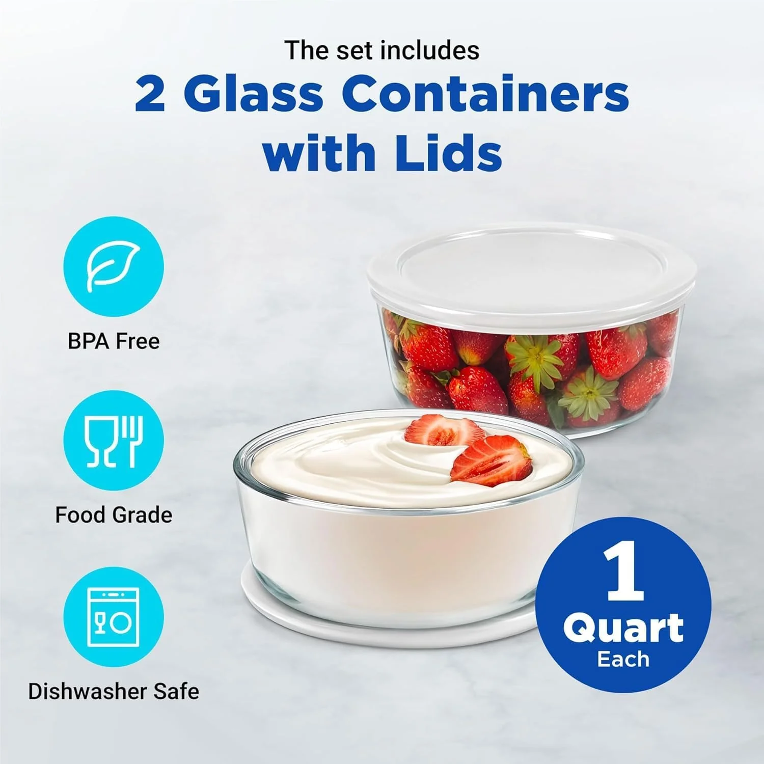 Ultimate Probiotic Yogurt Maker with Adjustable Temperature Control 68-131F, Two 1-Quart Glass Containers, Stainless Steel UYM2.3 - Image 6