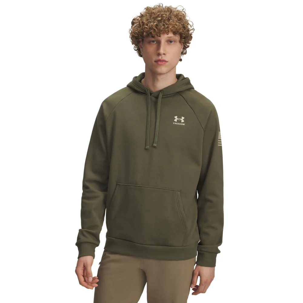 Under Armour Freedom Flag Long-Sleeve Hoodie for Men - Marine OD Green - 4XL