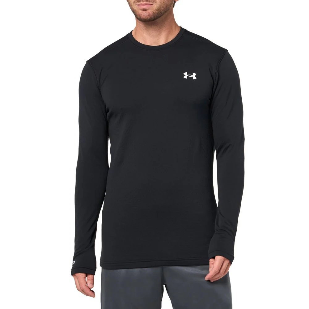 Under Armour Packaged Base 3.0 Men's Crew Long Sleeve Athletic Shirt, Black, Medium, 6005297-001003 - Image 3
