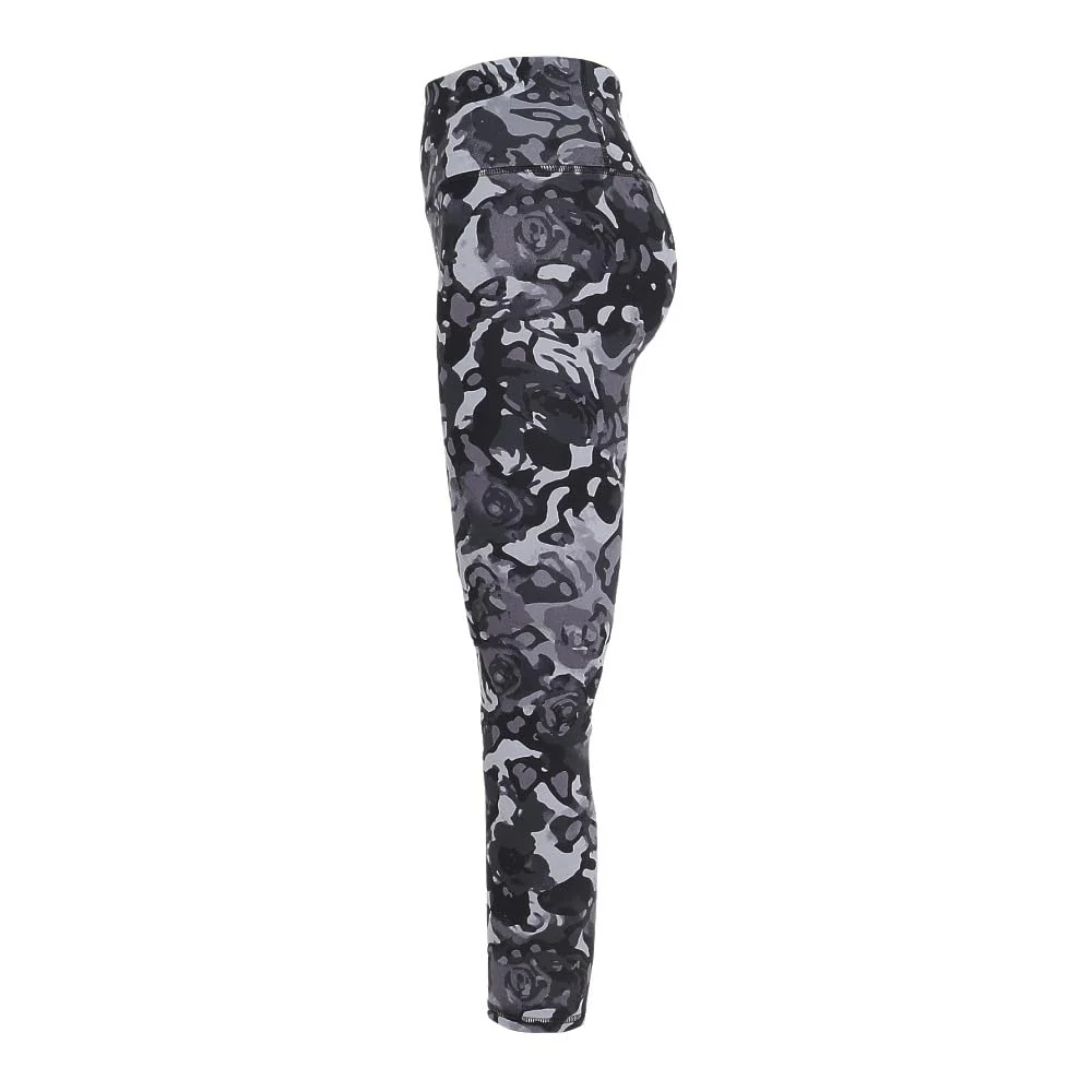 Under Armour Womens Motion Print Ankle Leggings, Breathable Polyester-Elastane, 4-Way Stretch, Black/Titan Gray/White, Small, Regular Inseam, 1373927-005 - Image 2