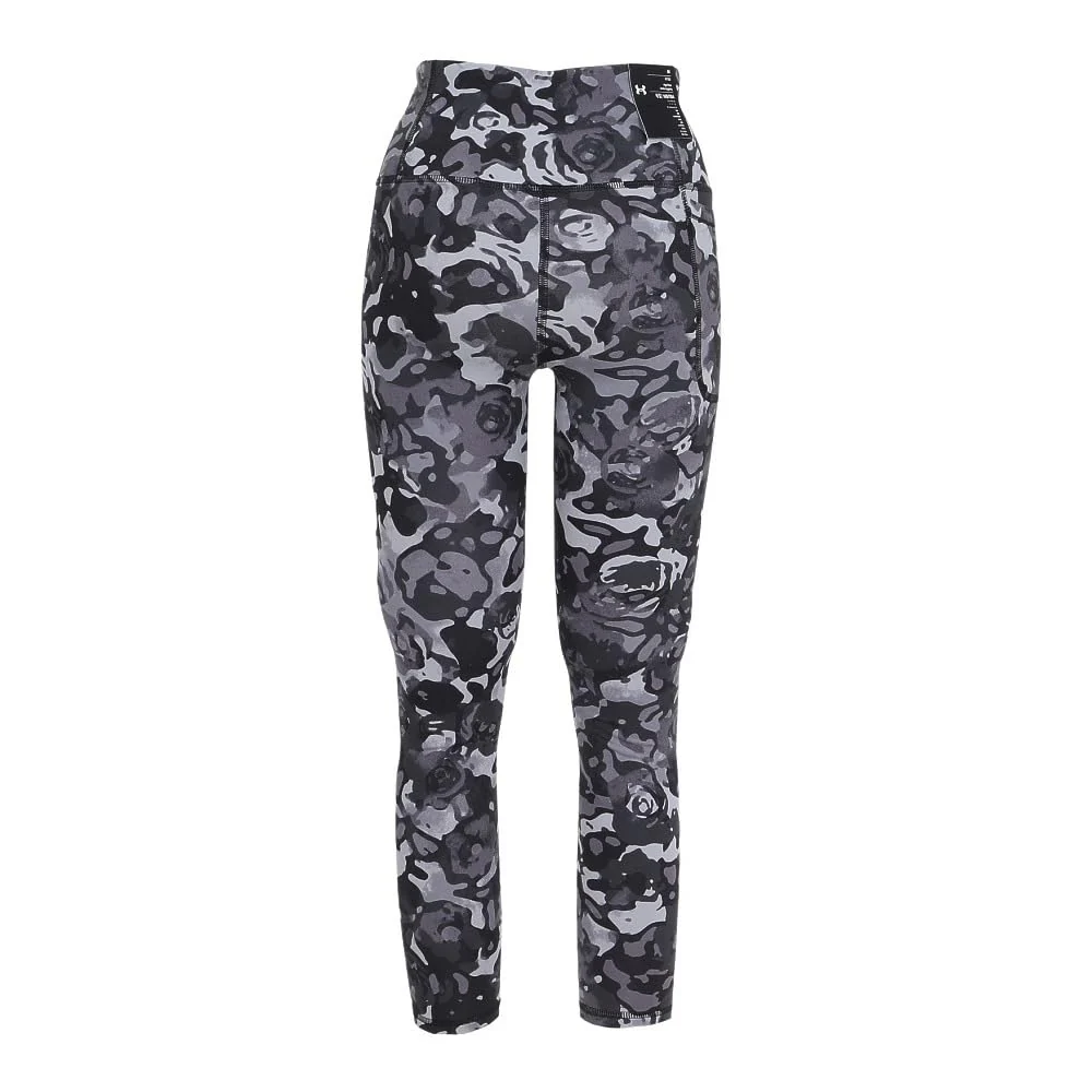 Under Armour Womens Motion Print Ankle Leggings, Breathable Polyester-Elastane, 4-Way Stretch, Black/Titan Gray/White, Small, Regular Inseam, 1373927-005 - Image 3