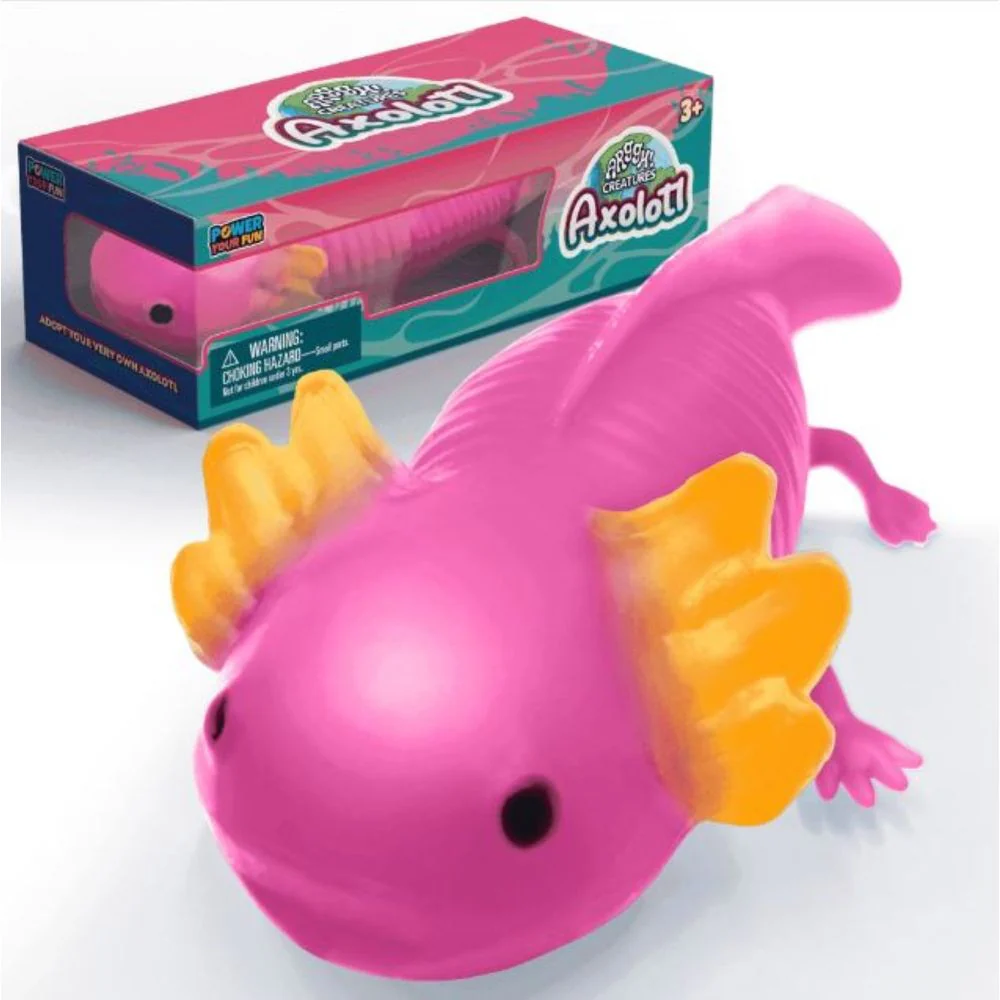 USA Toyz 27-AC26-991B174DFC74 Power Your Fun Axolotl Stress Ball, Squeezable Amphibian Toy, Axolotl Pink, 1 Piece