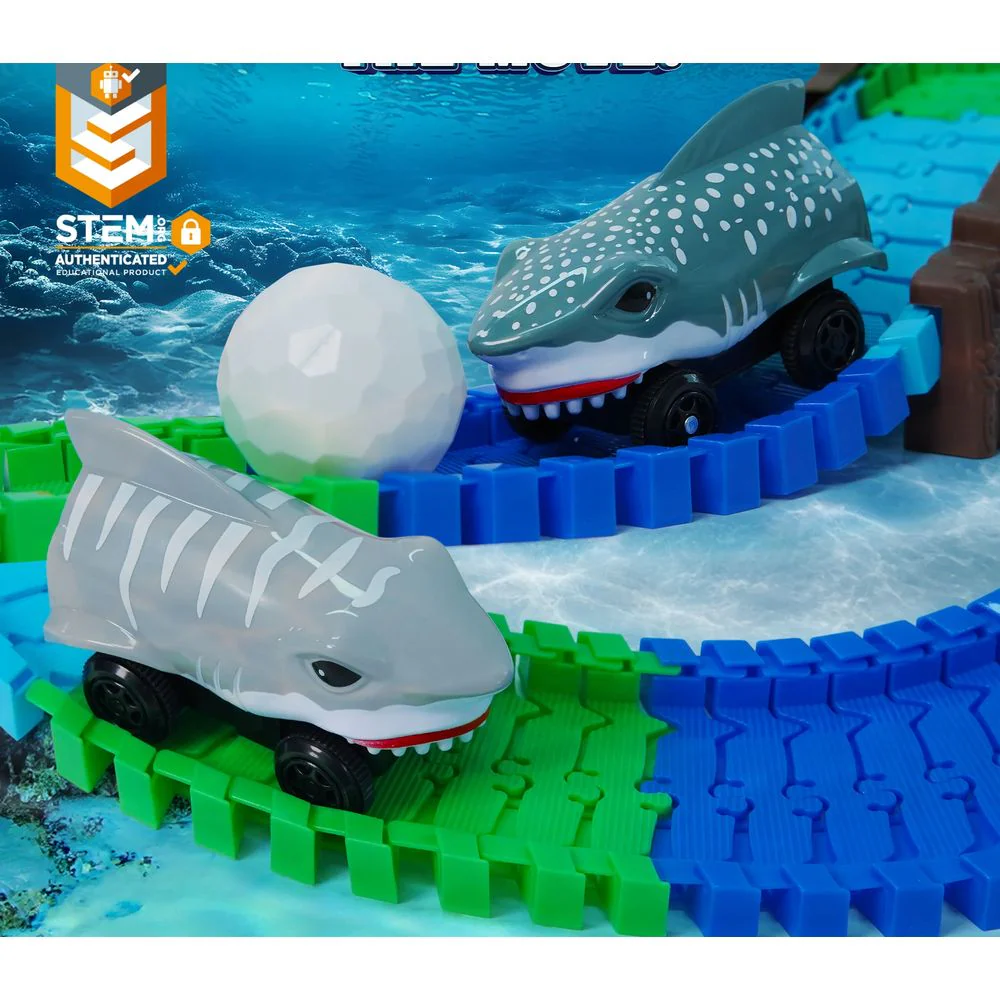 USA Toyz Shark Car Seas Tracks Playset 225 Pieces - Image 2