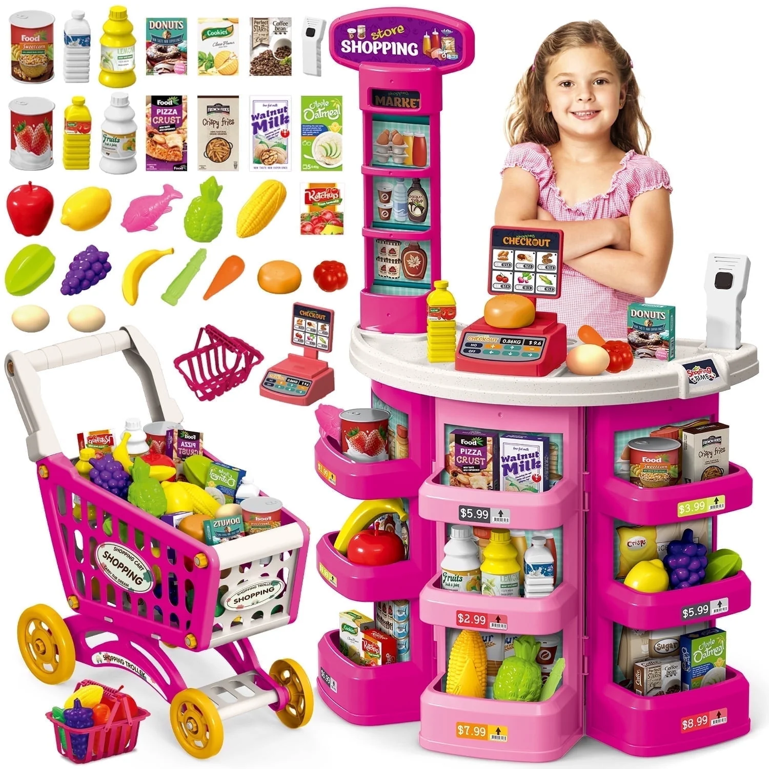 UUSUOO Supermarket Playset for Kids,Pretend Play