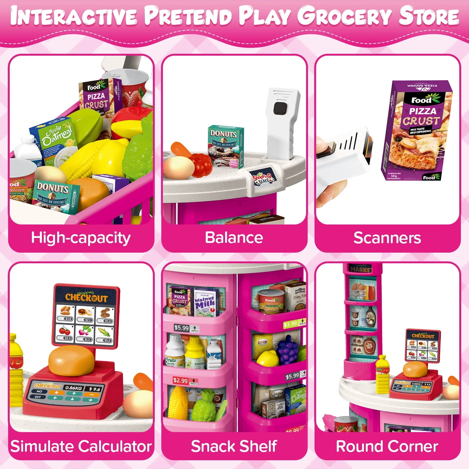UUSUOO Supermarket Playset for Kids,Pretend Play - Image 2