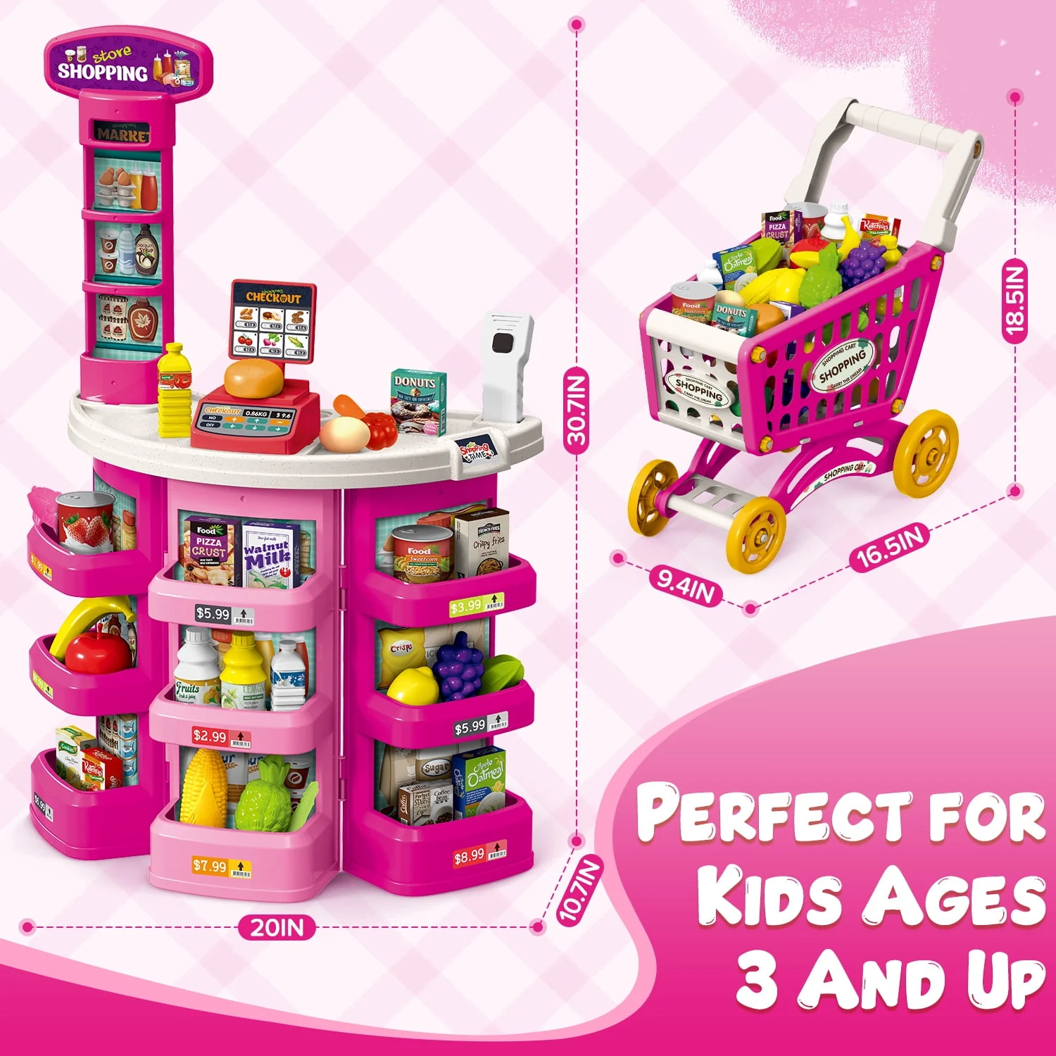 UUSUOO Supermarket Playset for Kids,Pretend Play - Image 6