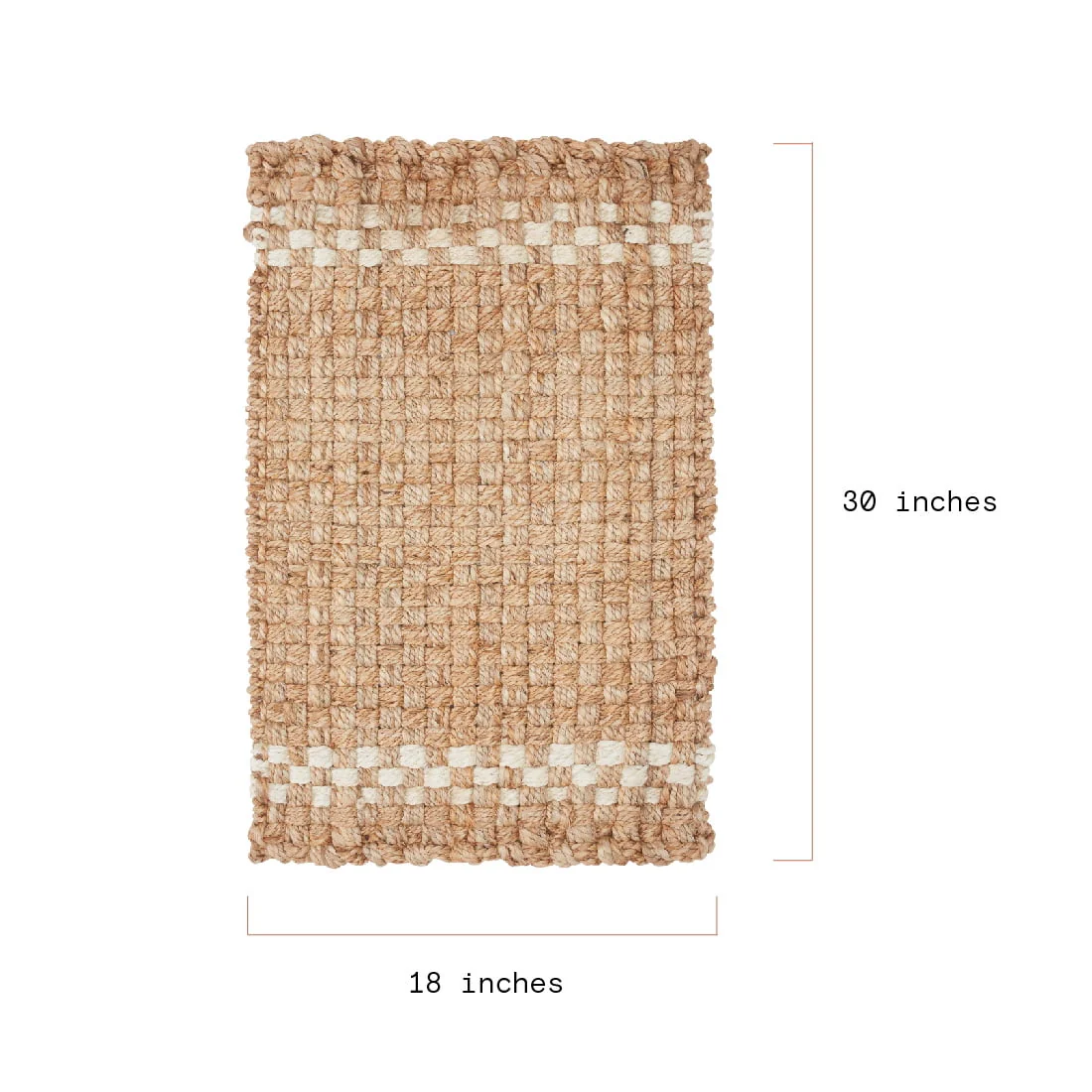 VCNY Home Beautiful by Drew Barrymore Outdoor Handwoven Jute Doormat, 18 in x 30 in, White and Natural, BEF466170517008 - Image 2
